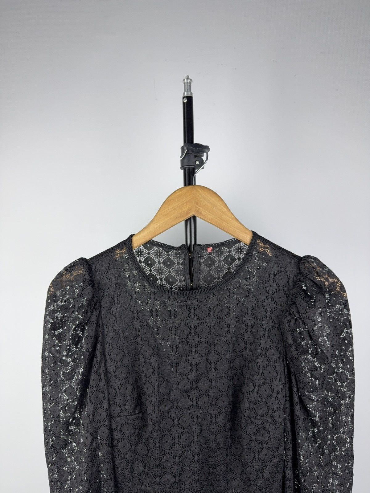Other Y2K 00s Sheer Black Lace Puff Sleeve Blouse – Romantic Goth Size M / US 6-8 / IT 42-44 - 2 Thumbnail
