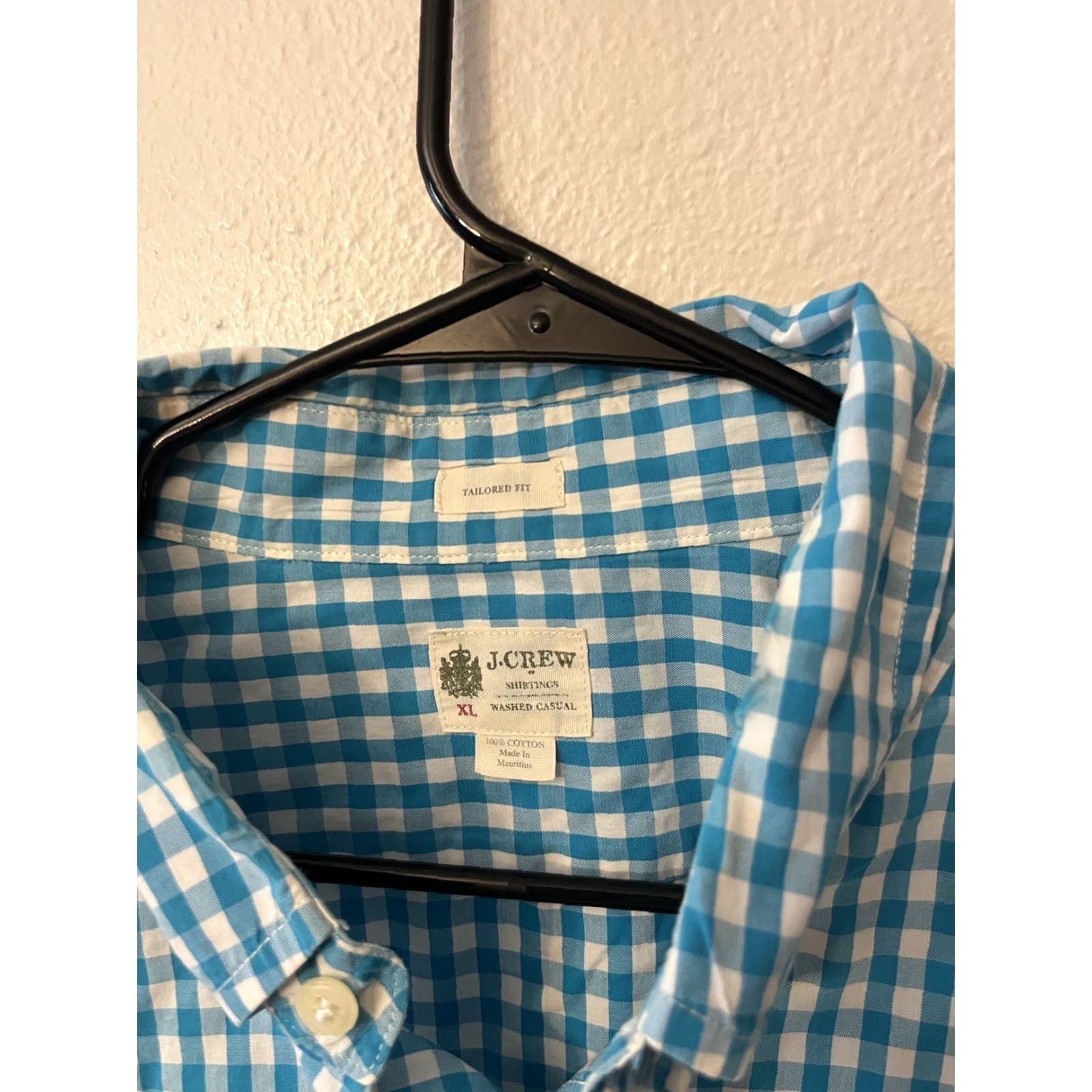 J.Crew VINTAGE J.CREW Men’s Shirt Long Sleeve Button-Down Blue Gingham Plaid XL Casual Size US XL / EU 56 / 4 - 2 Thumbnail