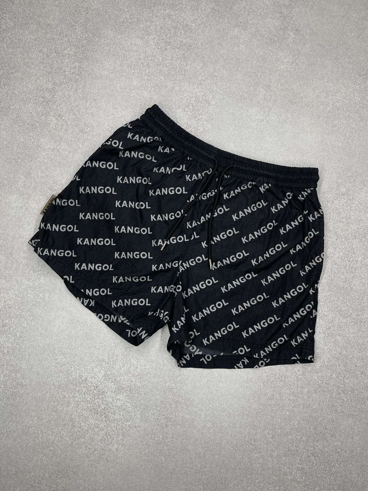 Kangol Kangol Monogram Logo Swim Shorts Black Nylon Size US 34 / EU 50 - 1 Thumbnail