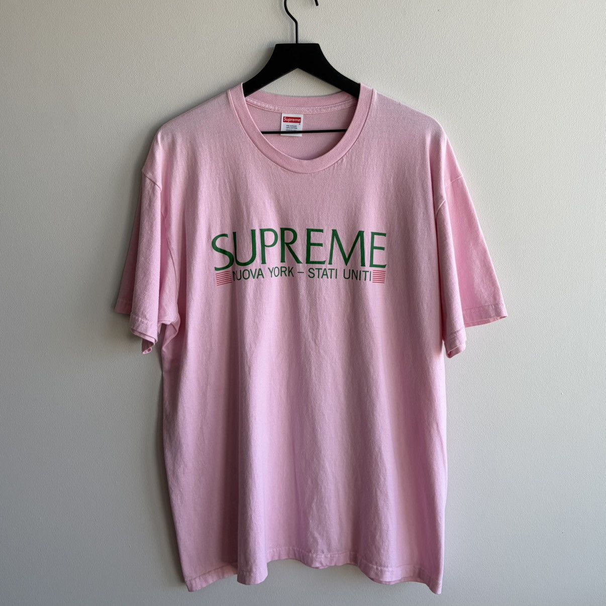 Supreme Supreme “Nuova York” T-Shirt - Light Pink - Size XL - FW20 Size US XL / EU 56 / 4 - 1 Thumbnail