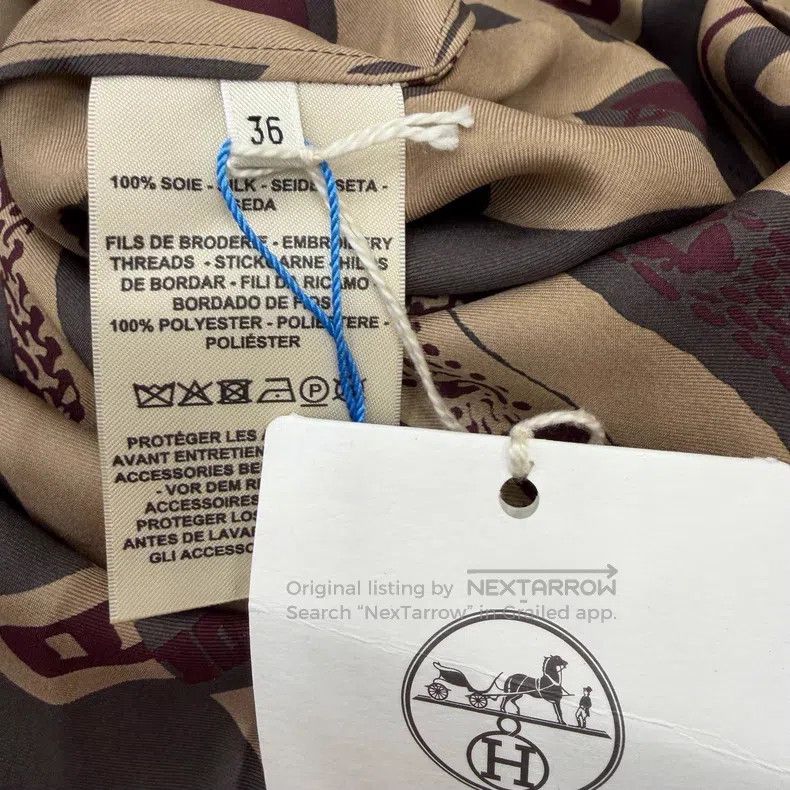 Hermes Hermes Vintage V-neck Short Sleeve Silk Dress Size XS / US 0-2 / IT 36-38 - 3 Thumbnail
