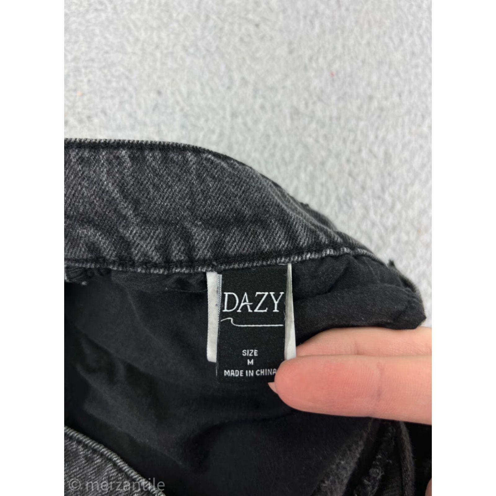 Vintage Dazy Jeans Womens Medium Black Denim 100% Cotton Straight High Rise Size 32" / US 10 / IT 46 - 4 Thumbnail