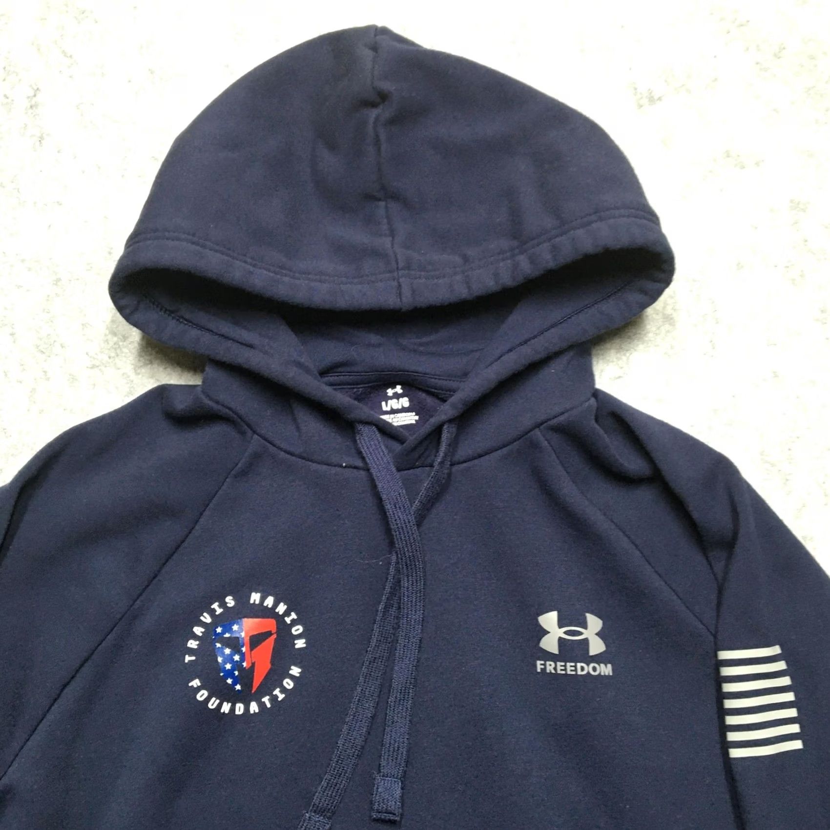 Under Armour Under Armour Freedom Hoodie Mens L Blue Pullover Graphic Print Flag USA Size US L / EU 52-54 / 3 - 6 Thumbnail