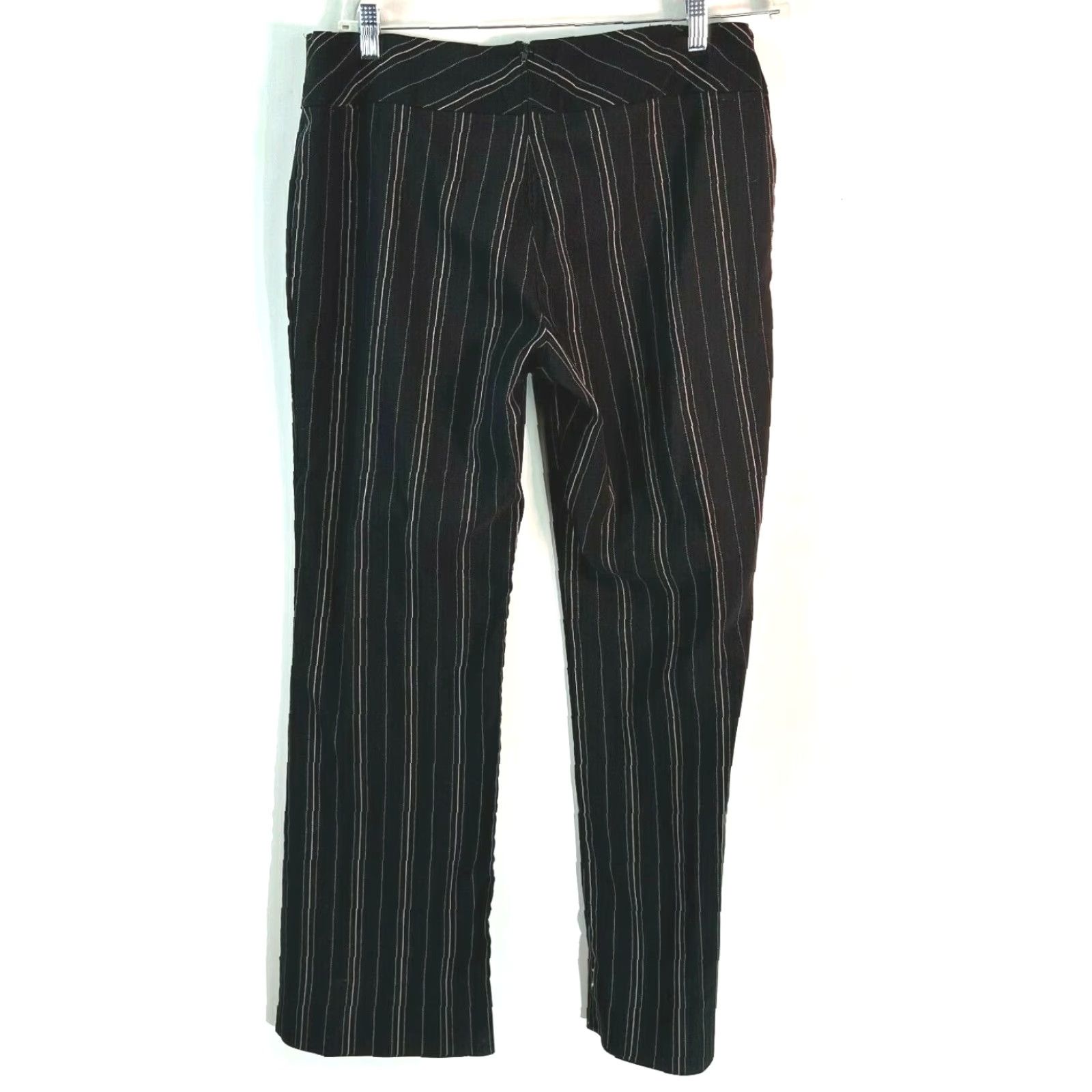 Vintage Studio Y Womens Flat Front Pinstripe Stretch Casual Black Trouser Pants Size 15 Size 36" / US 14 / IT 50 - 2 Thumbnail