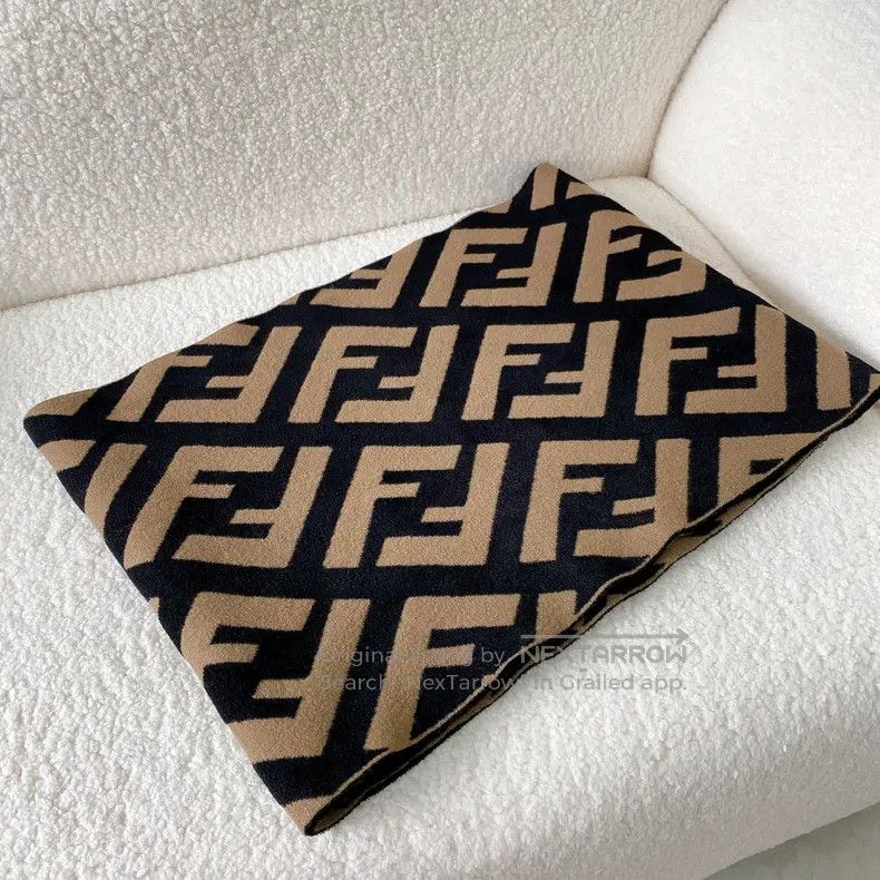 Fendi Fendi Monogram full-logo wool scarf Size ONE SIZE - 1 Thumbnail