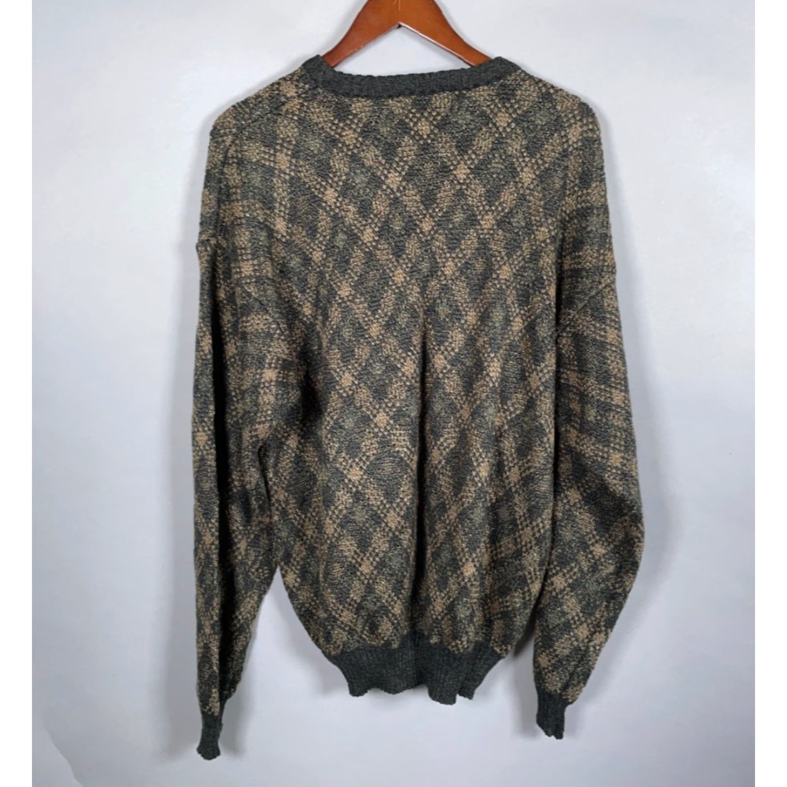 Vintage VINTAGE TownCraft Men's Sweater Adult XL Tall Knit Pullover 90s Diamond Pattern Retro Casual Size US XL / EU 56 / 4 - 2 Thumbnail