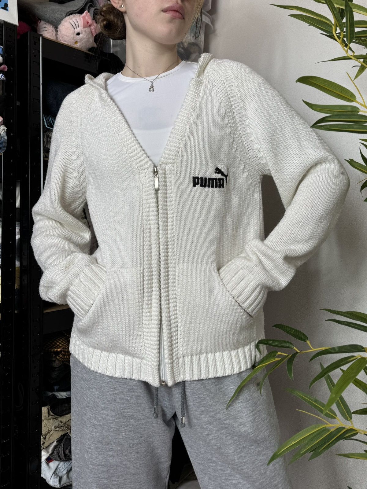 Puma VINTAGE PUMA Y2K 2000s ZIP HOODED SWEATER Size M / US 6-8 / IT 42-44 - 4 Thumbnail