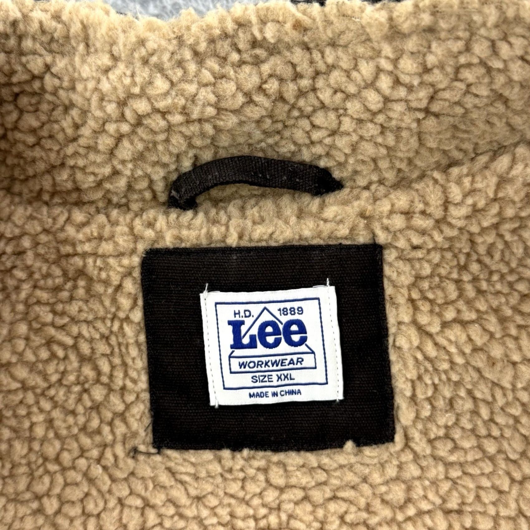 Lee Lee Vest 2XL Brown Canvas Sherpa Lined Full Zip Workwear Casual Outdoor Jacket/Coat, Mens, Regular, 90s Southwestern Western American Theme Size US XXL / EU 58 / 5 - 5 Thumbnail