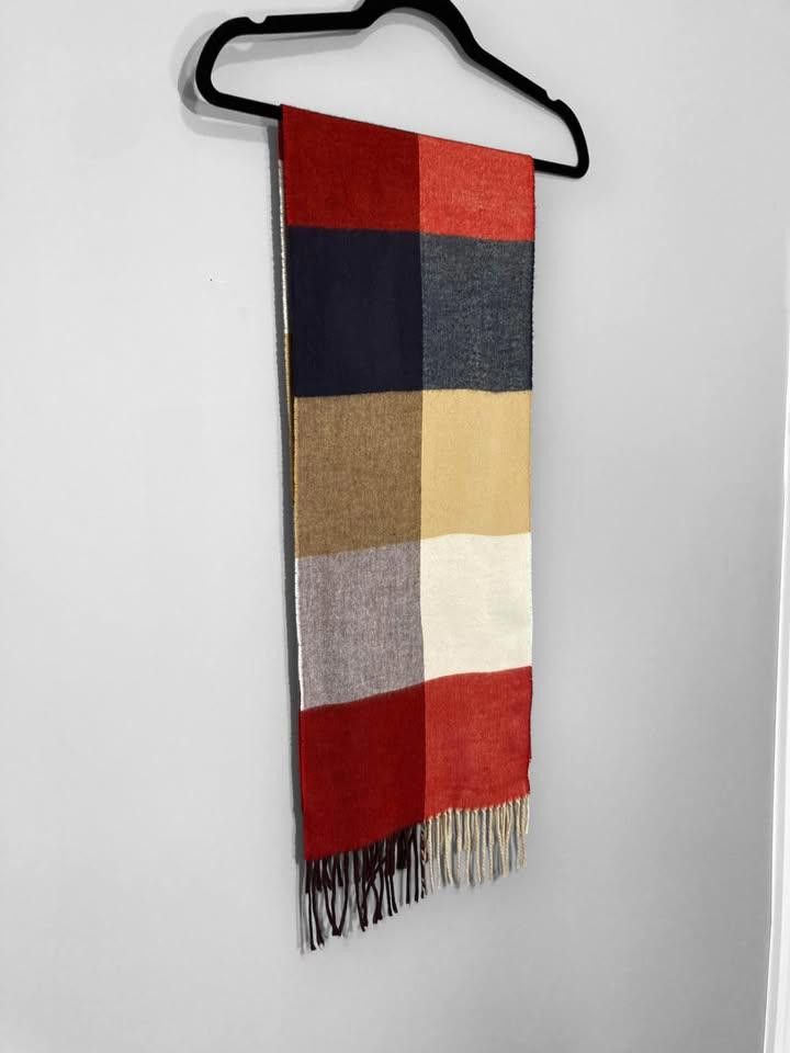 Designer Multicolored Fringe Scarf - Cozy & Stylish Size ONE SIZE - 4 Thumbnail