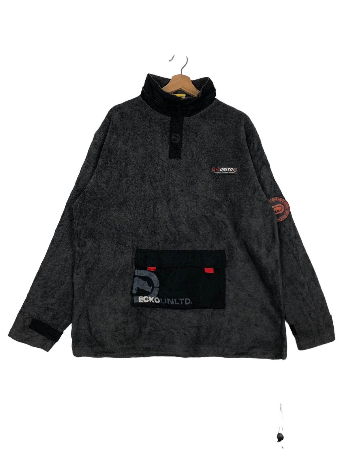 Japanese Brand 🔥90’s Vintage Fleece Jacket Ecko Untld Anorak Big Logo Size US XXL / EU 58 / 5 - 1 Thumbnail