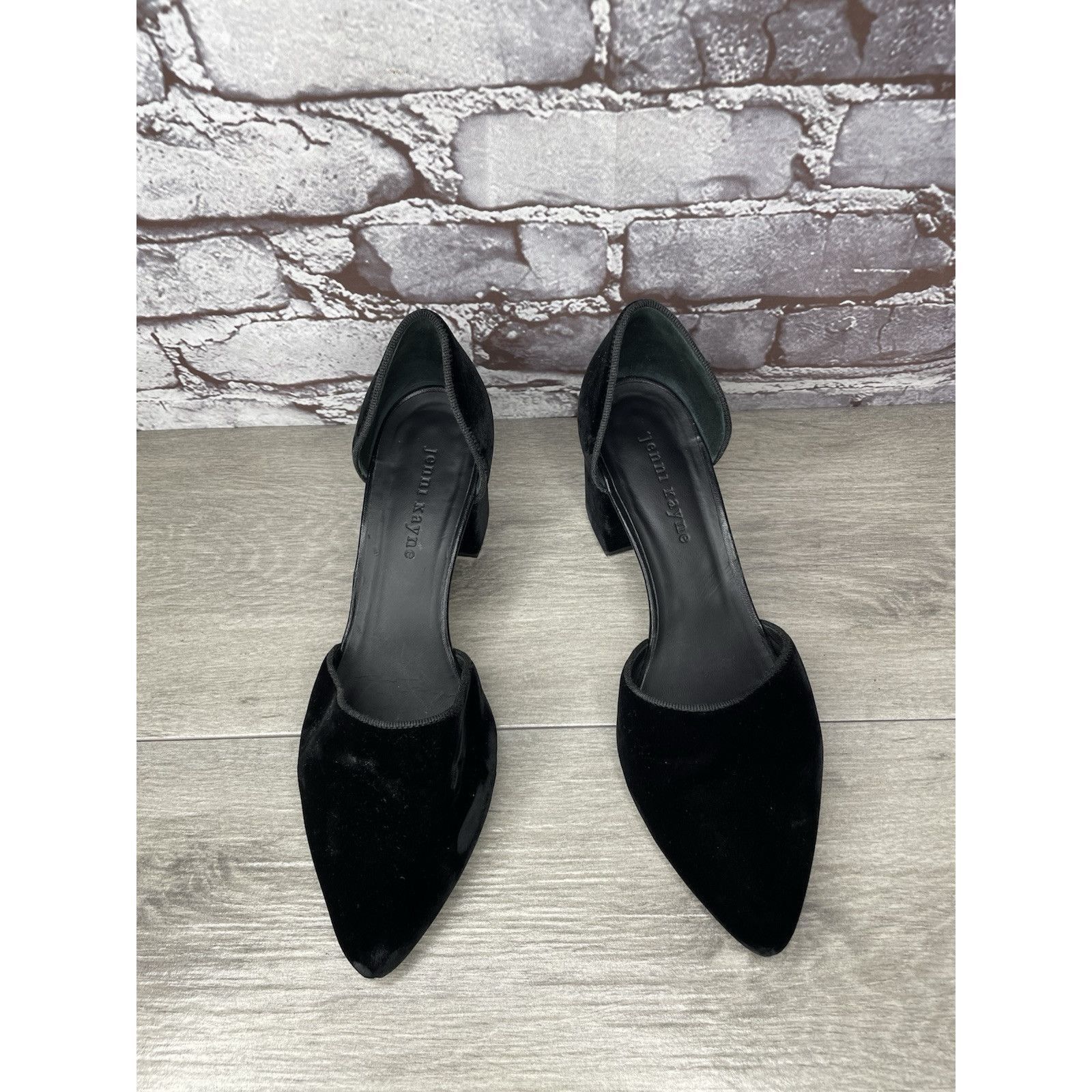 Other JENNI KAYNE Black Velvet D’ Orsay Block Heel Pointed Shoes W Size US 9 / IT 39 - 14 Thumbnail