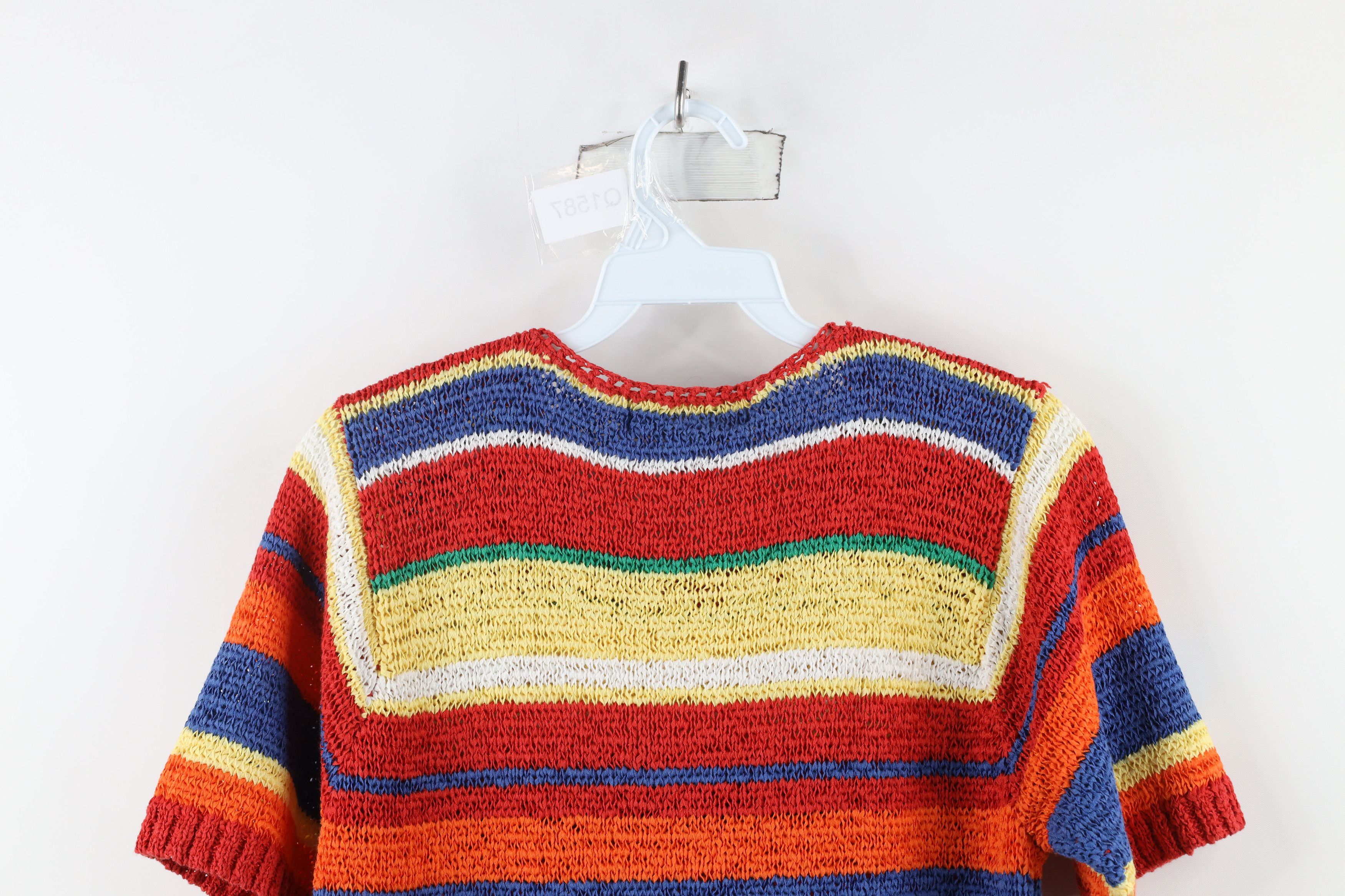 Vintage Vintage 90s Streetwear Striped Knit Short Sleeve Sweater Size M / US 6-8 / IT 42-44 - 6 Thumbnail