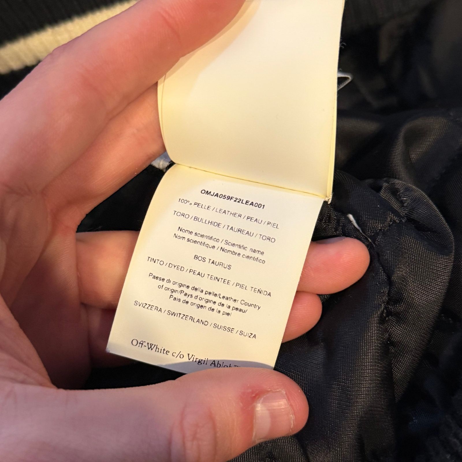 Off-White Off-White C/O Virgil Abloh Graphics Leather Varsity Jacket Size US L / EU 52-54 / 3 - 11 Thumbnail