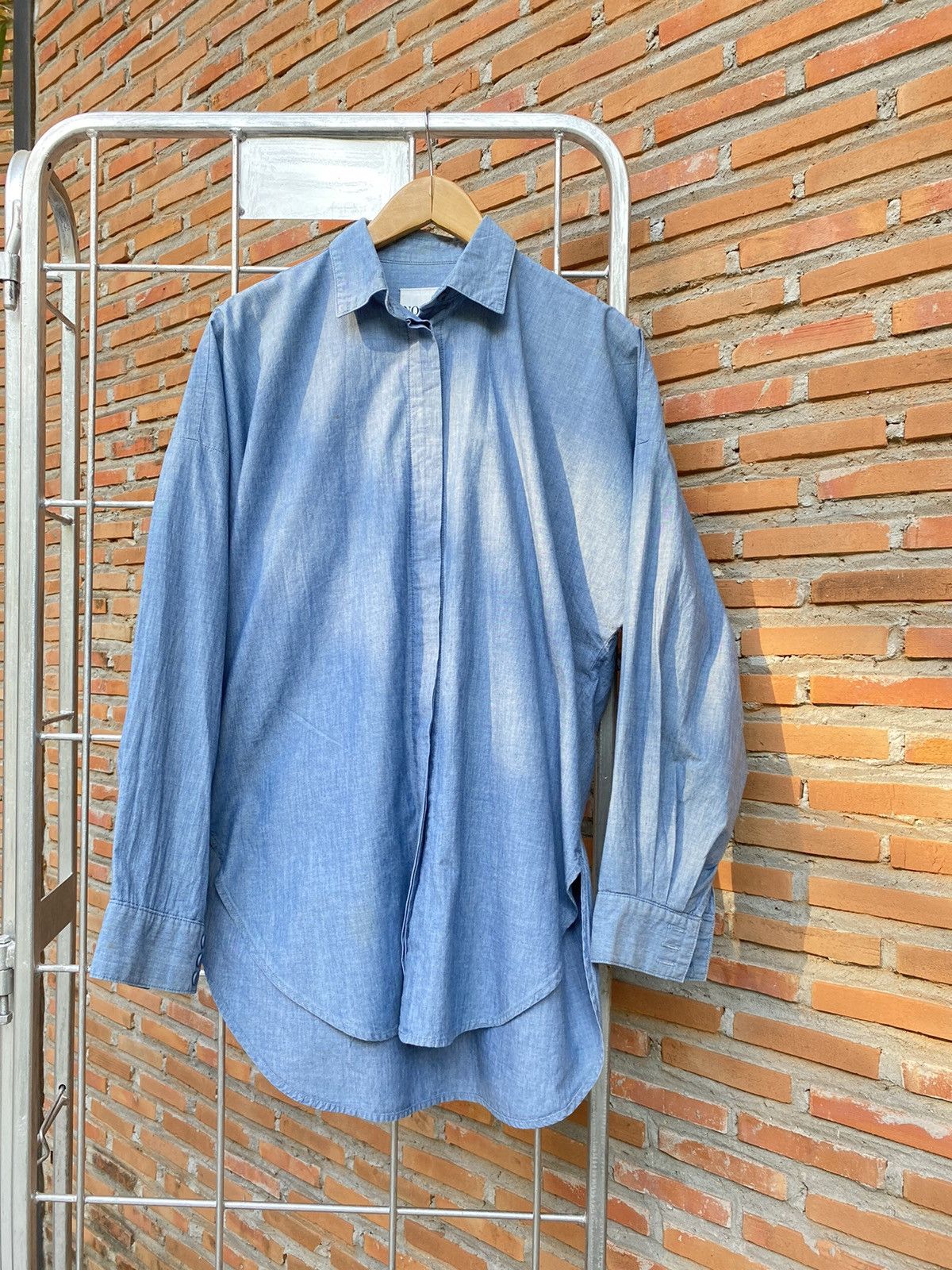 image of Norma Kamali Blue Long Sleeve Shirt, Women's (Size XL)