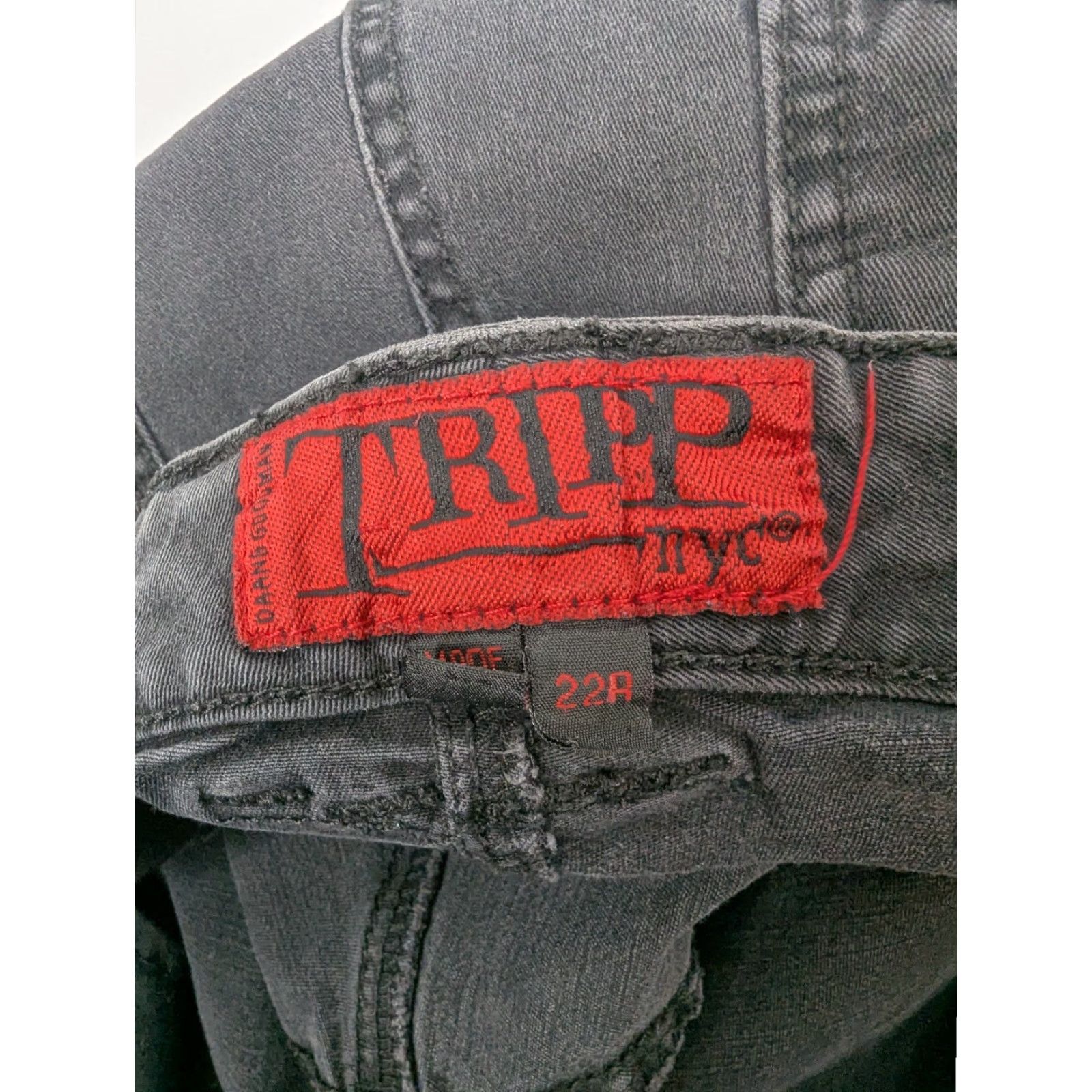 Tripp NYC Tripp NYC Black Cut Off Stretch Denim Shorts Punk Rock Goth Hot Topic 22R Women Size 40" / US 18 - 7 Thumbnail