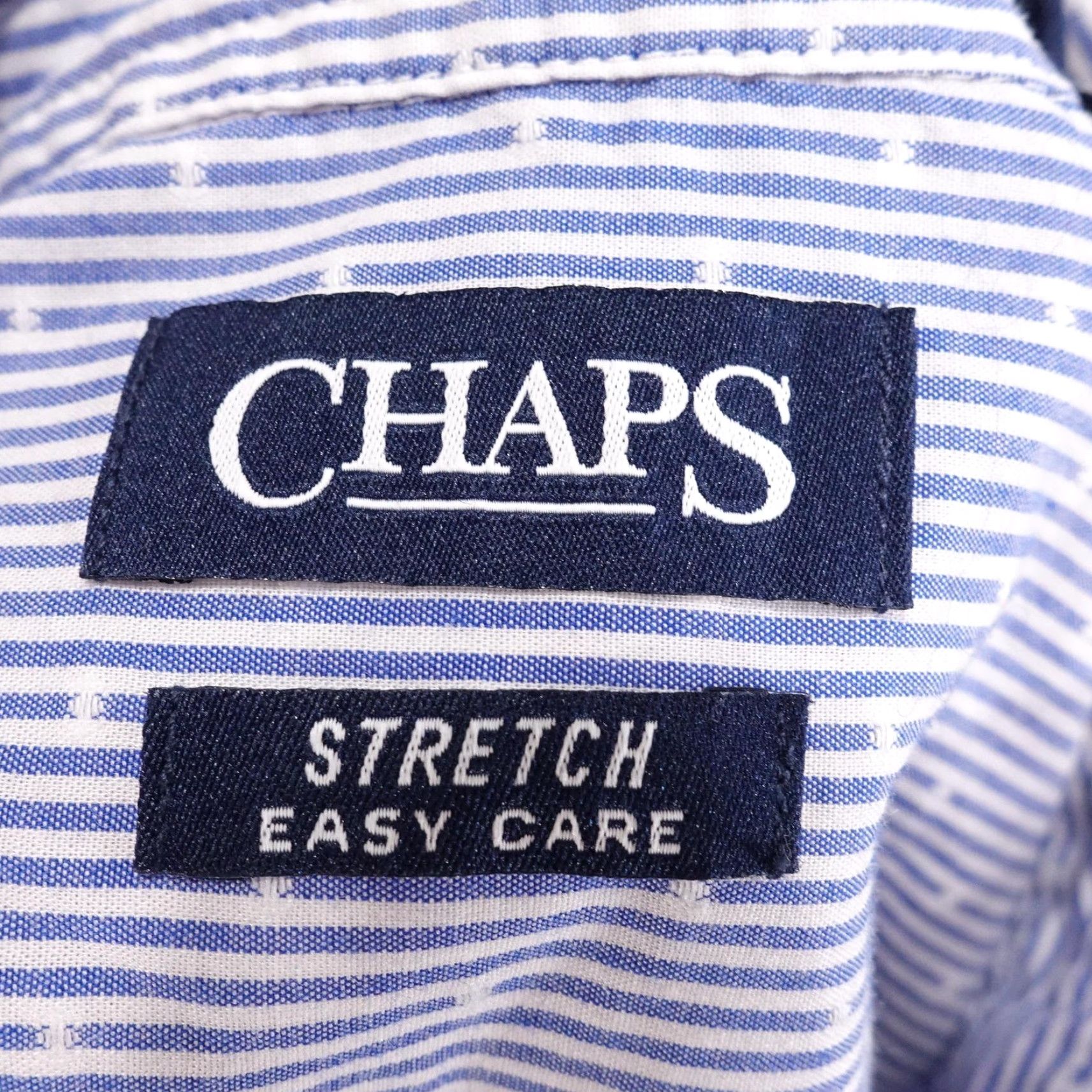 Chaps Chaps Shirt Mens XL Blue Stripe Long Sleeve Button-Down Stretch Easy Care Casual Size US XL / EU 56 / 4 - 6 Thumbnail