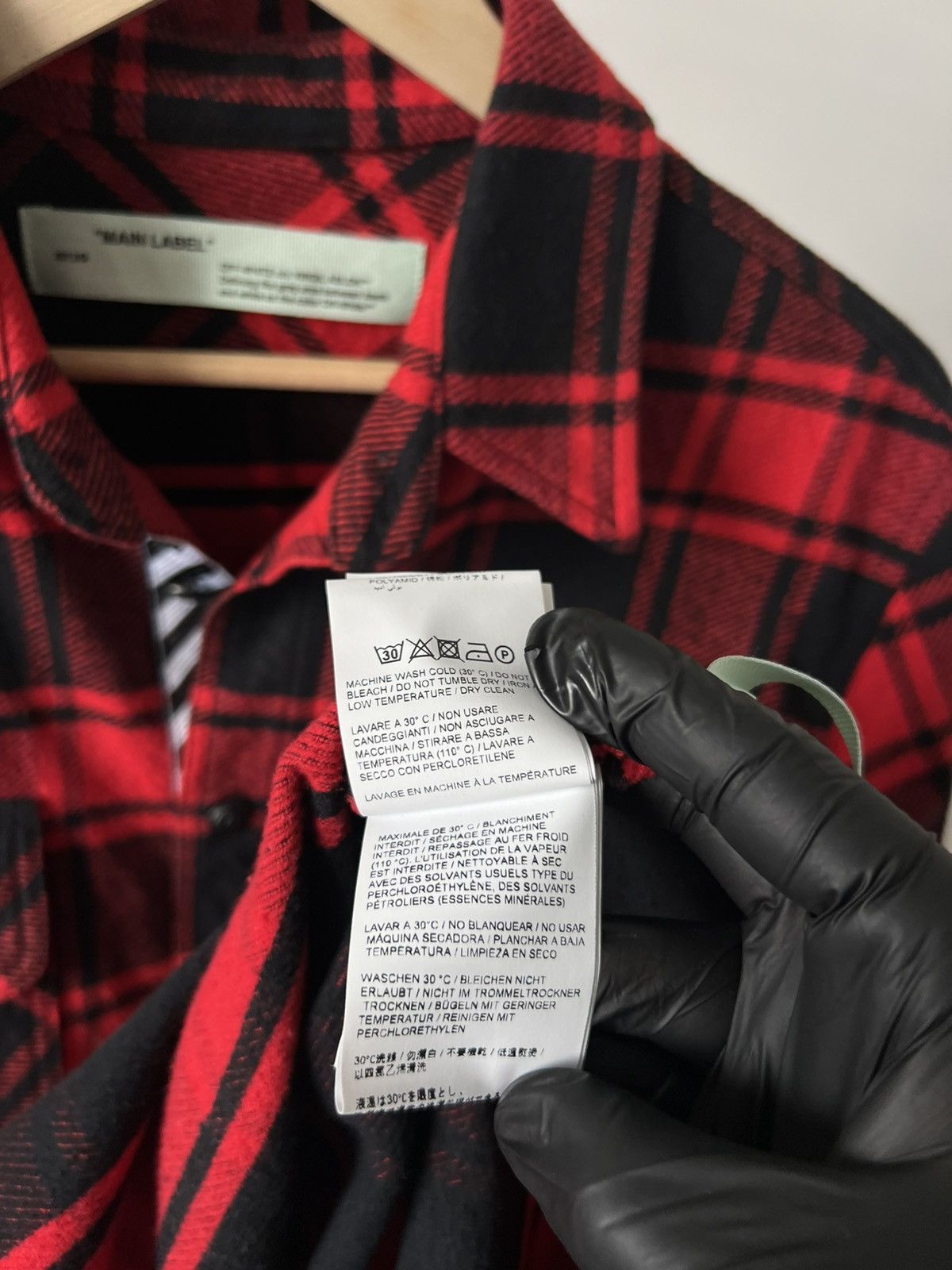 Off-White Off-White Red and Black Flannel Quote Shirt Luxury Size US M / EU 48-50 / 2 - 14 Thumbnail