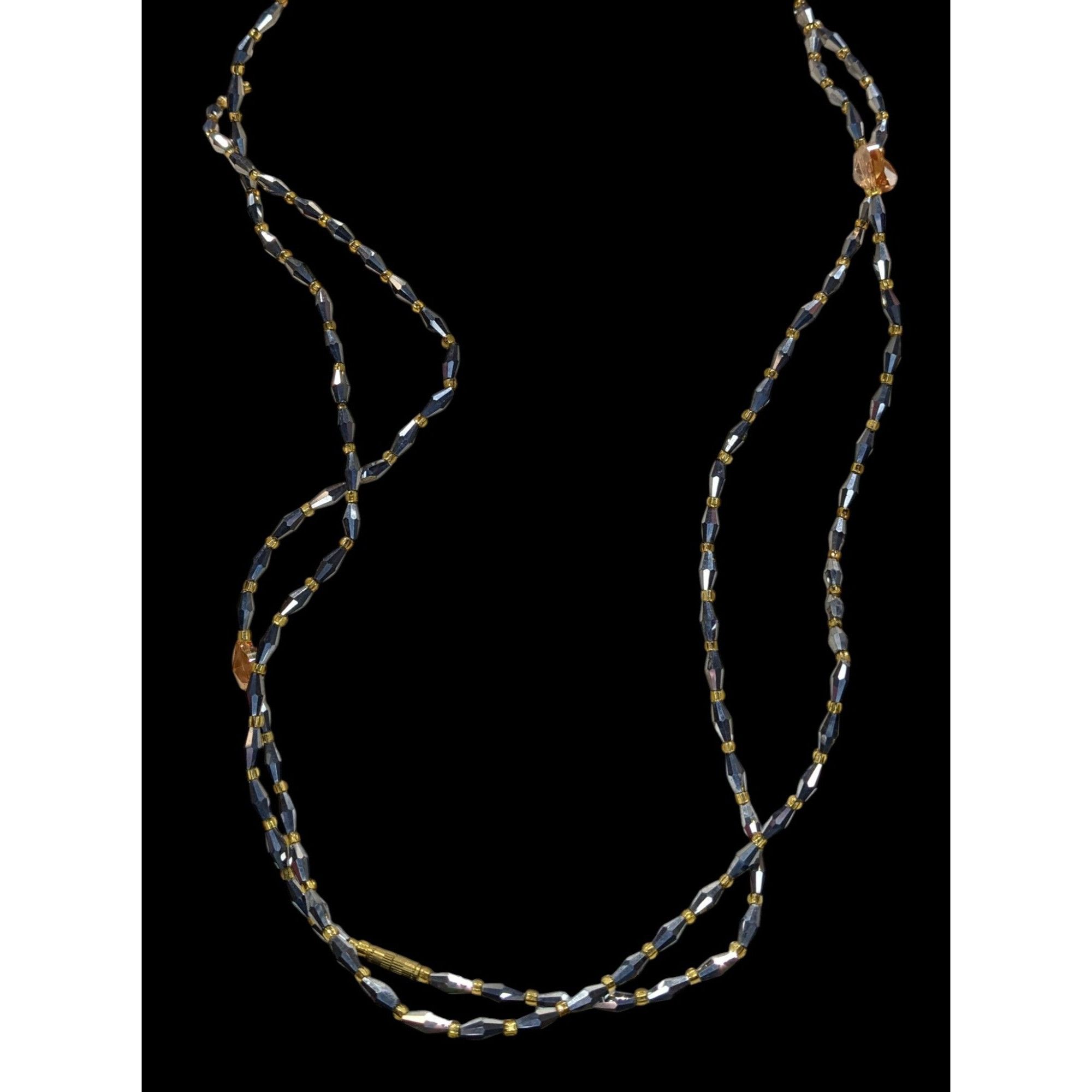 Handmade Handmade Glam Long Beaded Necklace With Mirror Glass & Heart Size ONE SIZE - 5 Thumbnail