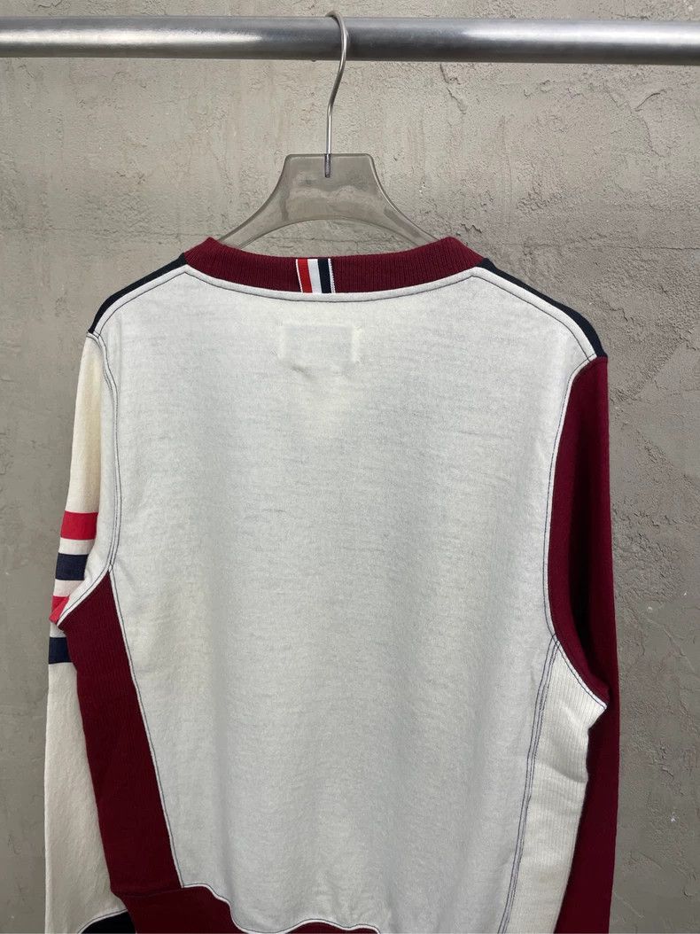 Thom Browne Thom browne Color-blocked four-striped round-neck wool swea Size US S / EU 44-46 / 1 - 4 Thumbnail