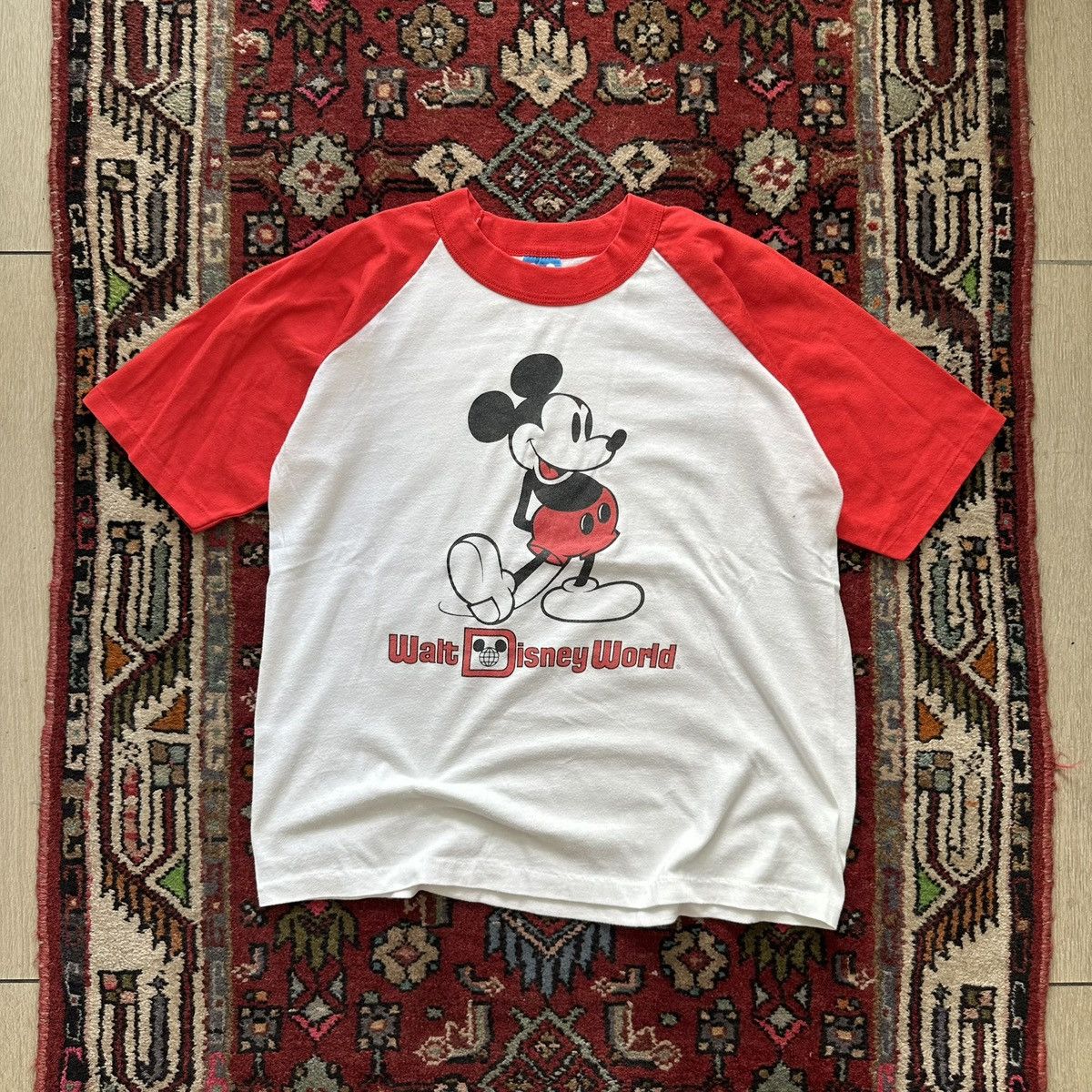 Disney Vintage 80s Mickey Mouse Walt Disney World Raglan Tee Size US M / EU 48-50 / 2 - 1 Thumbnail