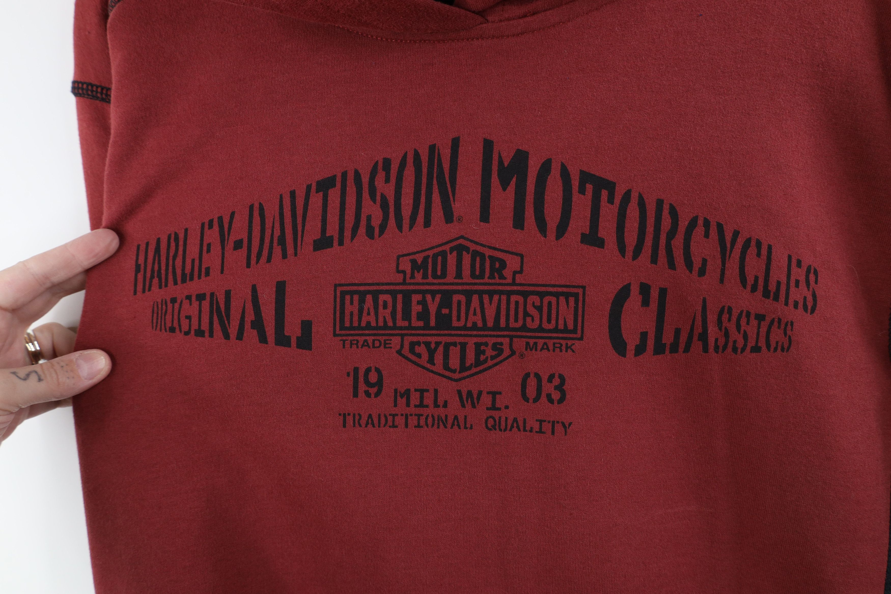Harley Davidson Vintage Y2K Harley Davidson French Terry Hoodie Red Size US M / EU 48-50 / 2 - 4 Thumbnail