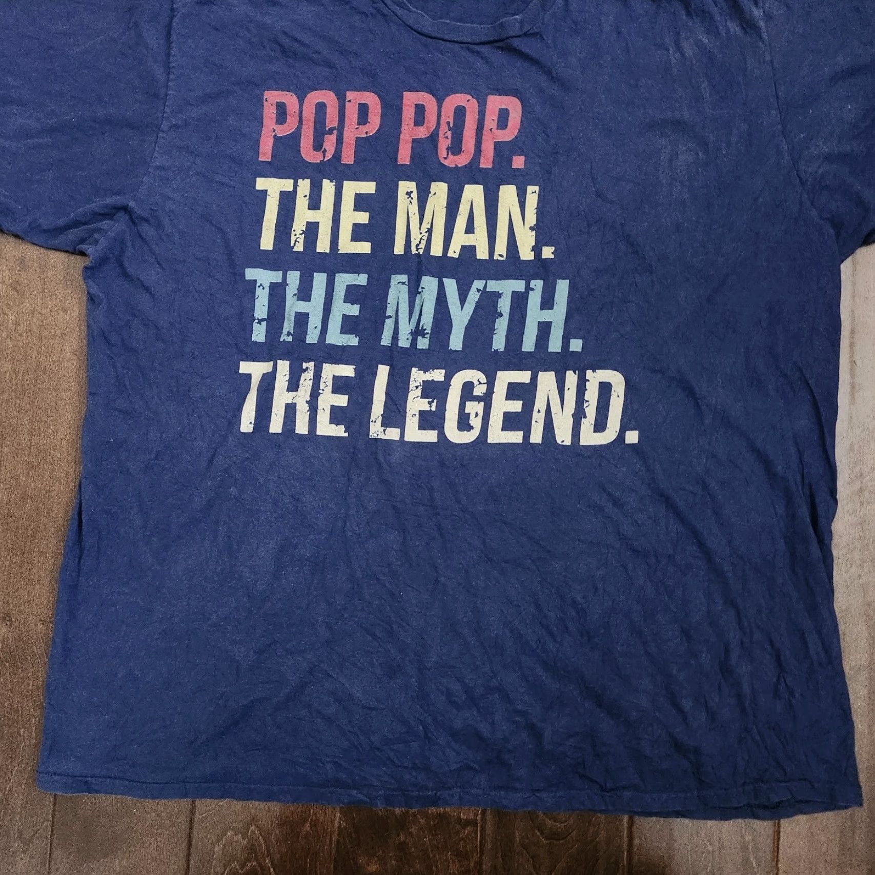 Port & Company VINTAGE Port & Company Pop Pop The Man Myth Legend Mens 3XL Graphic T Shirt Navy Blue Short Sleeve Crew Neck Funny Cotton Size US XXL / EU 58 / 5 - 3 Thumbnail