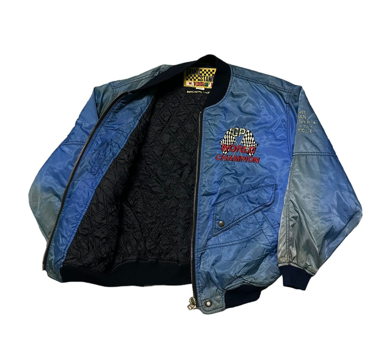 Vintage Sunfaded Vintage Grand prix world champion bomber jacket Size US M / EU 48-50 / 2 - 6 Thumbnail