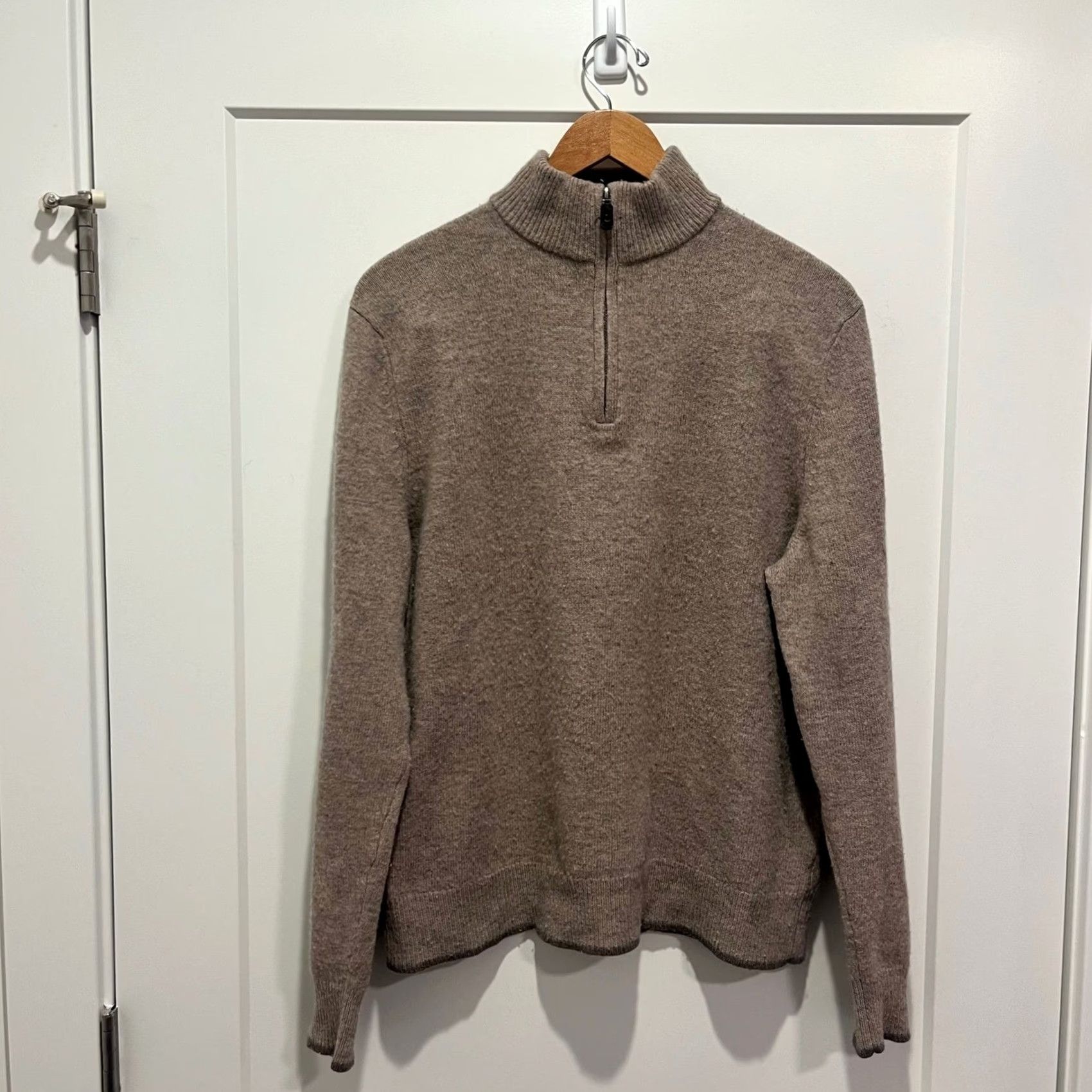 Vintage Black Brown 1826 Mens XL Pullover Sweater Mock Neck Wool Knit Brown 1 Zip 4 Zip Casual Business Size US XL / EU 56 / 4 - 2 Thumbnail