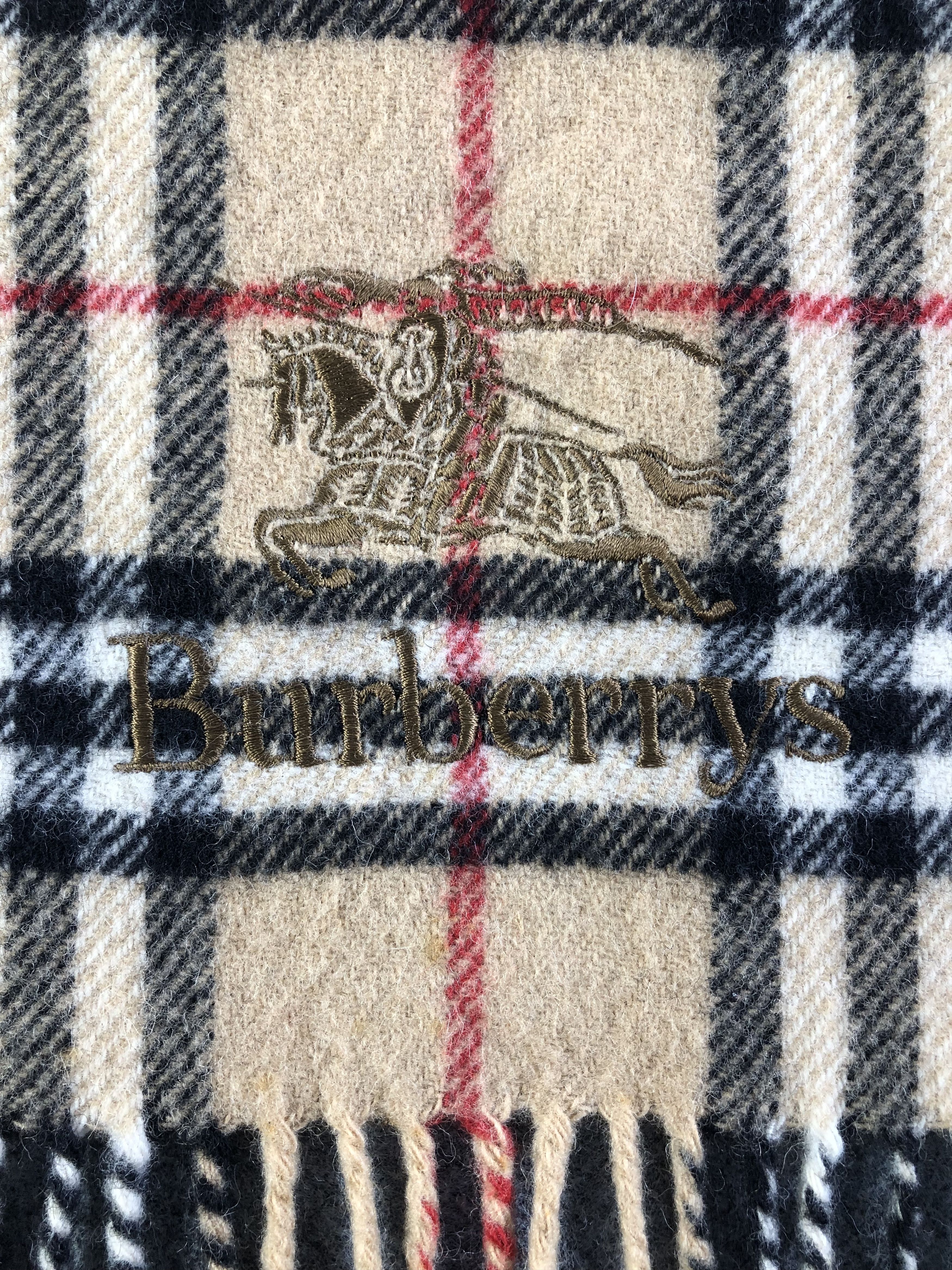 Burberry Burberrys Big Wool Scarf / Muffler / Neckwear SS1344 Size ONE SIZE - 5 Thumbnail