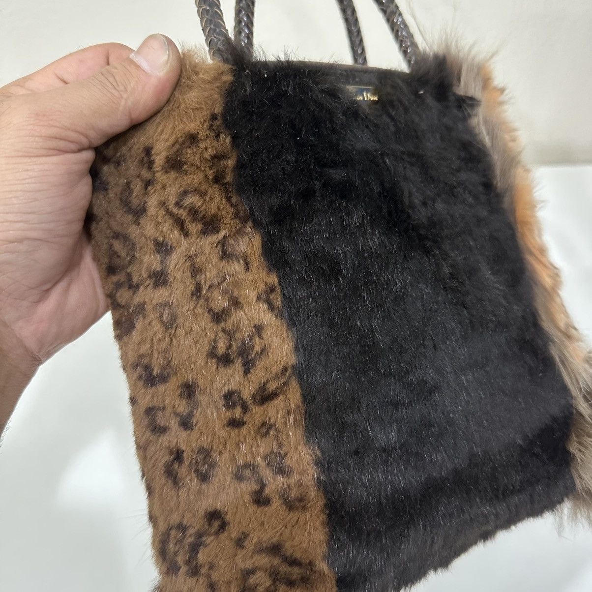 Christian Dior Monsieur ‼️YES‼️ CHRISTIAN DIOR BROWN MULI-FUR ANIMAL PRINT LETAHER BAG Size ONE SIZE - 6 Thumbnail