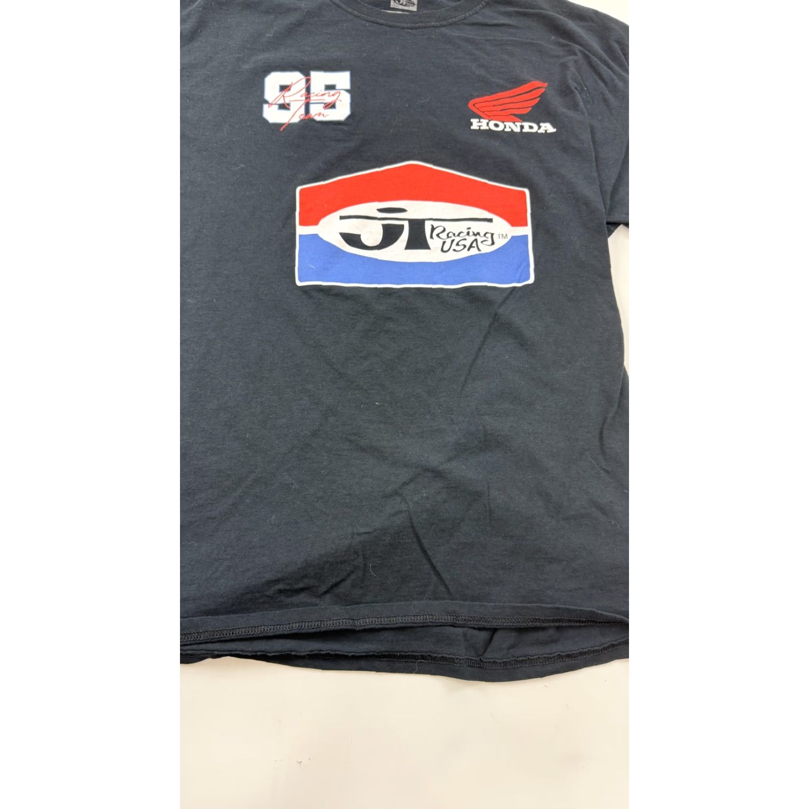 Honda VINTAGE Honda JT Racing Shirt Mens Large Black 95 Racing Team Motocross Tee T-Shirt USA Mens Size US L / EU 52-54 / 3 - 2 Thumbnail