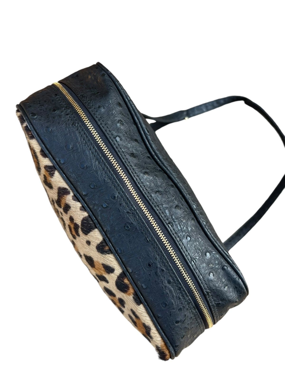 Leather Vintage GK Japan Leopard Ostrich Leather Bag Size ONE SIZE - 18 Thumbnail