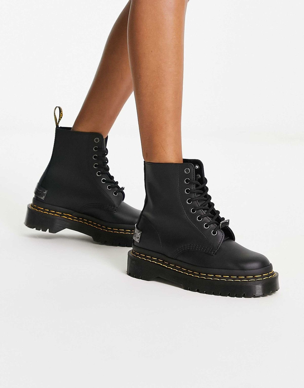 Dr. Martens RARE! Dr Martens 1460 Bex Double Stitch 8 Eye Boots, Black Size US 6 / IT 36 - 9 Thumbnail