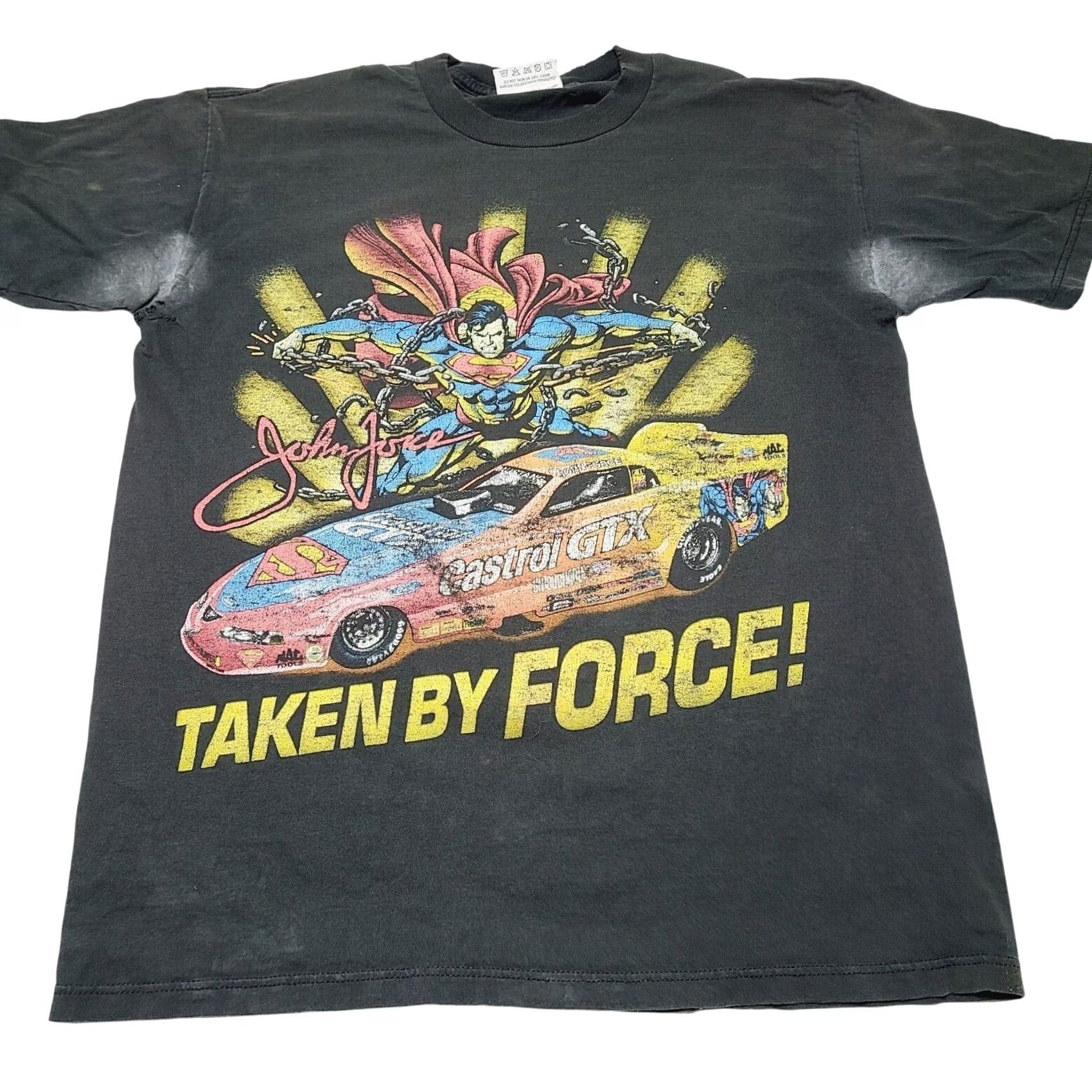 NASCAR VINTAGE 1999 John Force Superman DC Comics Castrol NASCAR Racing T-Shirt Medium Size US M / EU 48-50 / 2 - 2 Thumbnail