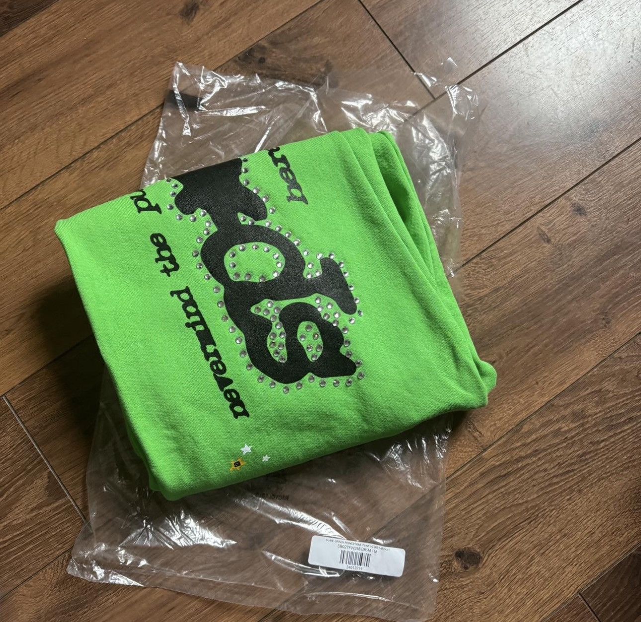 Sp5der Sp5der Slime Rhinestone Punk V2 Sweatpants Green Medium Size US 30 / EU 46 - 1 Thumbnail
