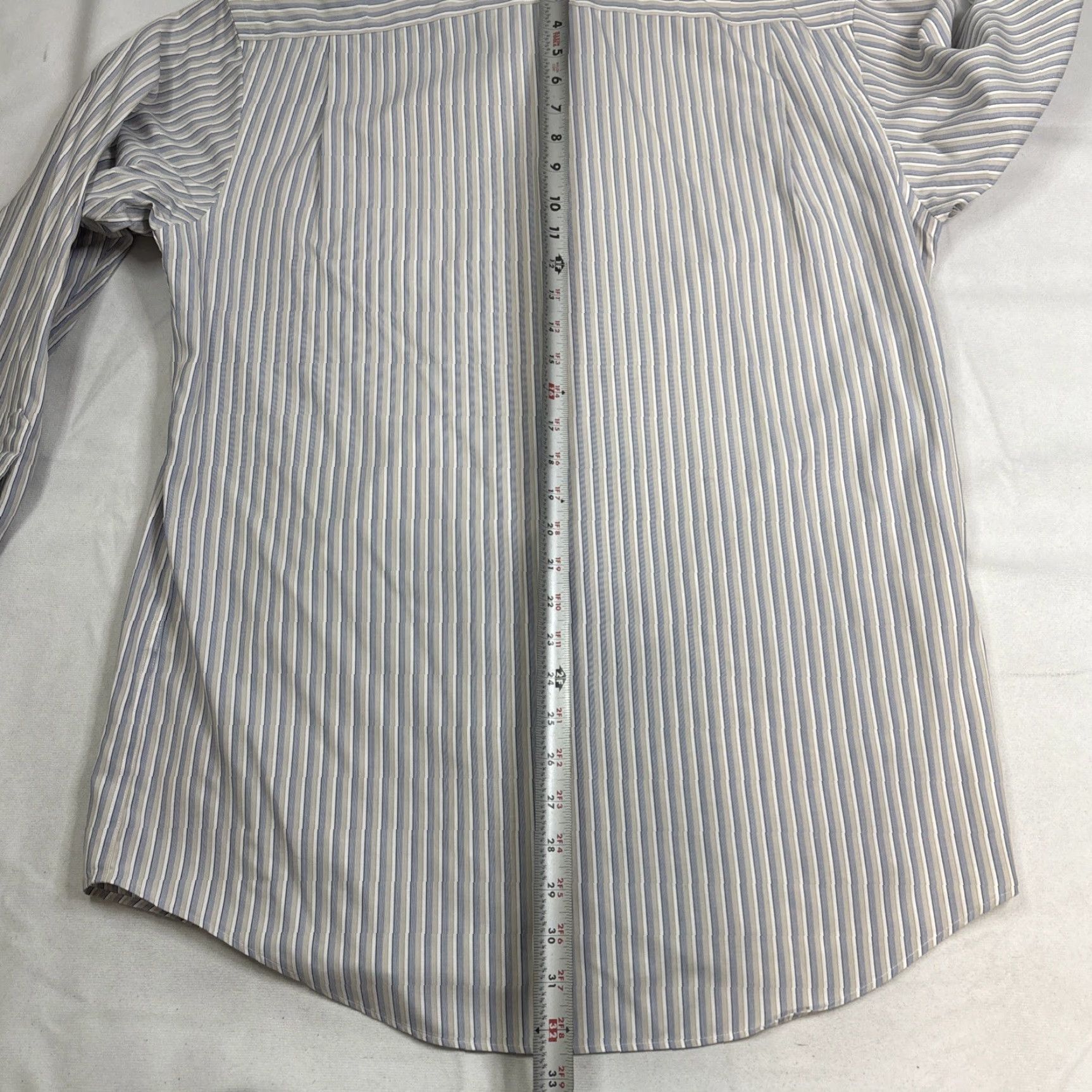 Tasso Elba Tasso Elba Dress Shirt Men L Regular Fit French Cuff Non Iron Striped Multicolor Size 42R - 8 Thumbnail