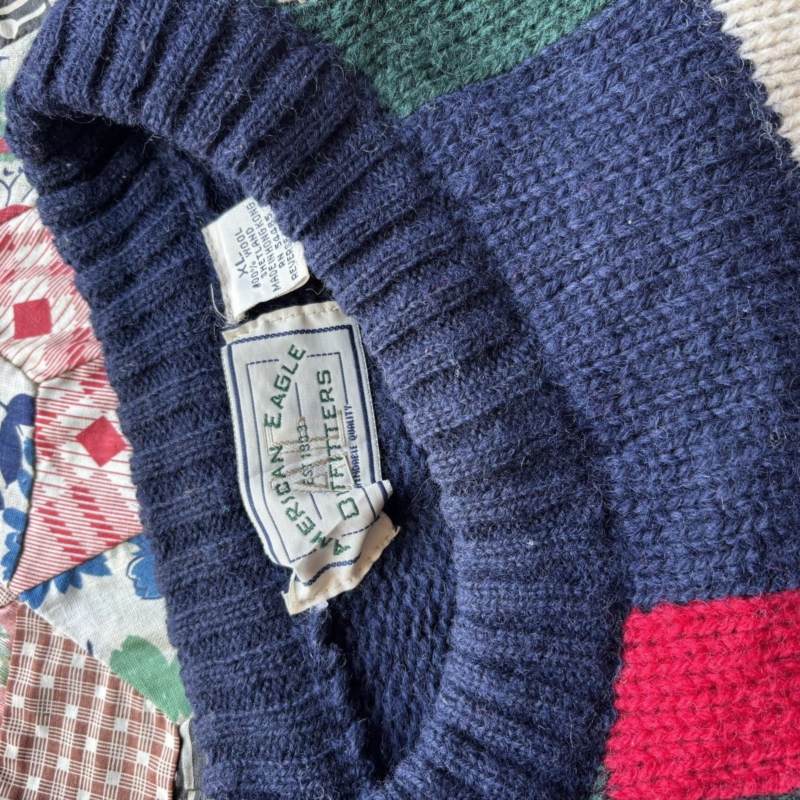 American Eagle Outfitters Vintage American Eagle Wool World Flags Knit Sweater Size XL / US 12-14 / IT 48-50 - 3 Thumbnail