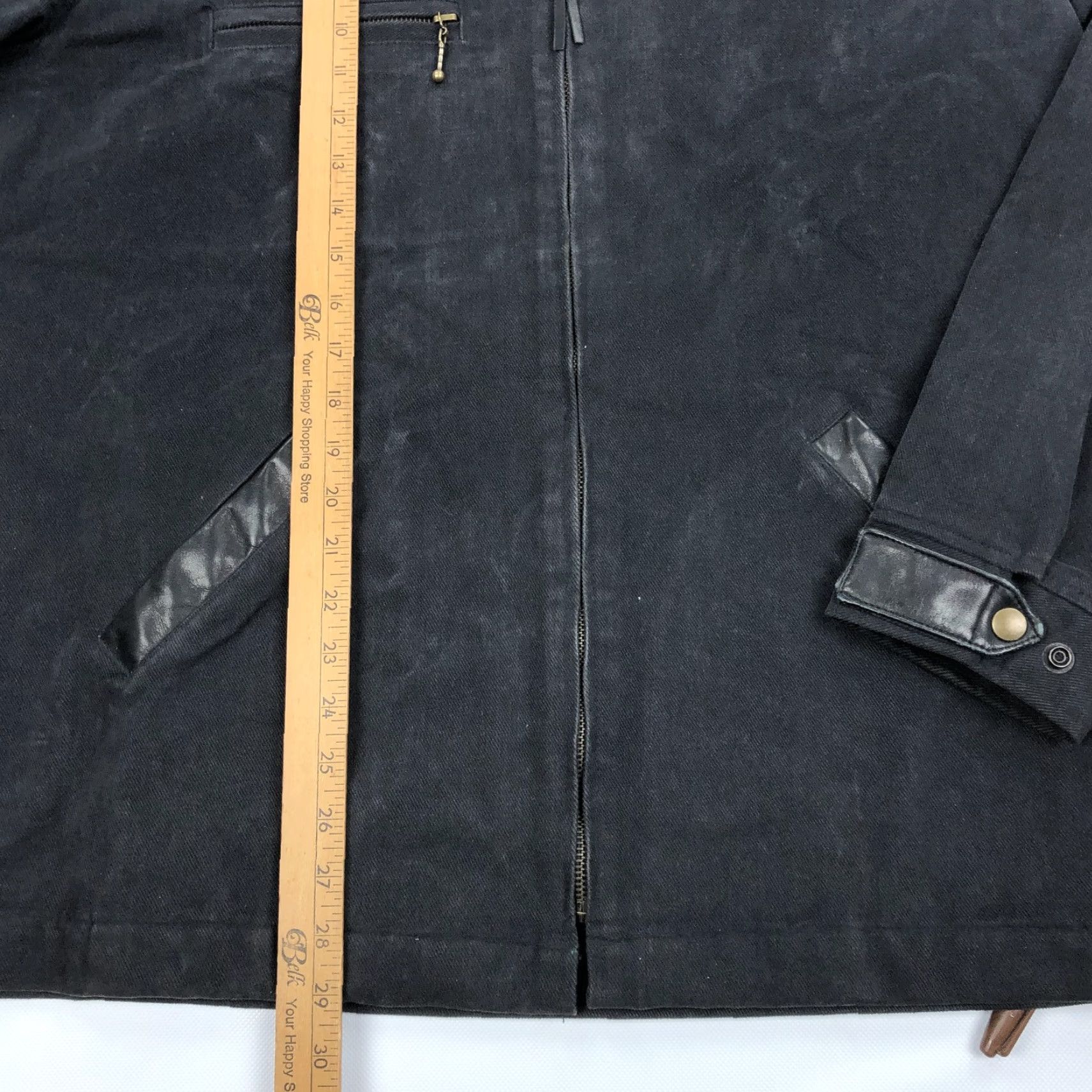 Vintage VINTAGE Sichel Black Canvas Leather Collar Full Zip Workwear Jacket Coat Men L Black Canvas Leather Collar Full Zip Work Jacket Socks? Size US L / EU 52-54 / 3 - 6 Thumbnail