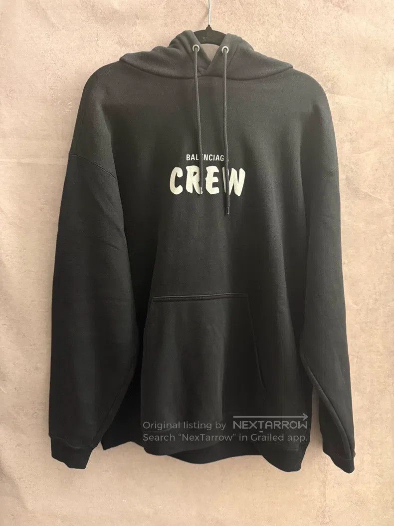 Balenciaga Balenciaga Crew Letter Printed Hooded Sweatshirt Black Size US S / EU 44-46 / 1 - 4 Thumbnail