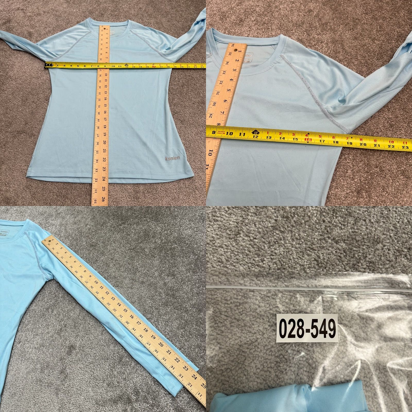 Vintage Ksmien Activewear Women's Long Sleeve Top M Pastel Blue Crew Neck with Thumbholes for Running, Yoga, Gym Size M / US 6-8 / IT 42-44 - 8 Thumbnail