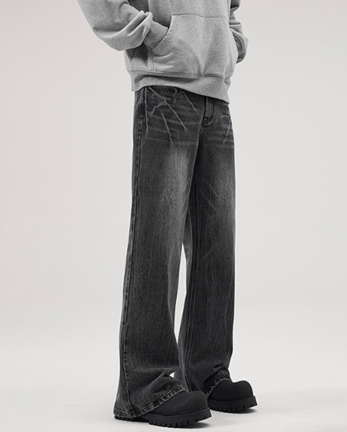 Japanese Brand × Jean American retro lightning crack loose bootcut jeans Size US 32 / EU 48 - 3 Thumbnail