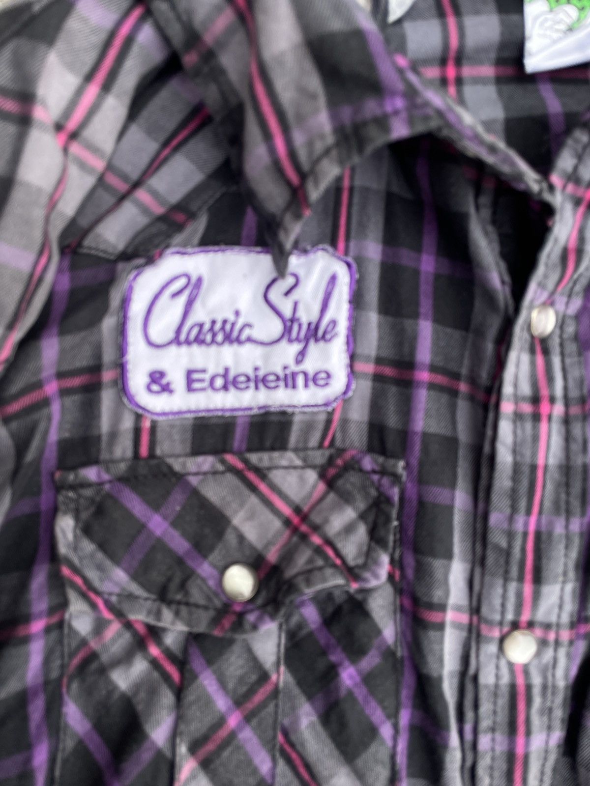 If Six Was Nine 2000s Japanese archive Vkei Patch Plaid Hooded Shirts Gyaruo Size US M / EU 48-50 / 2 - 8 Thumbnail