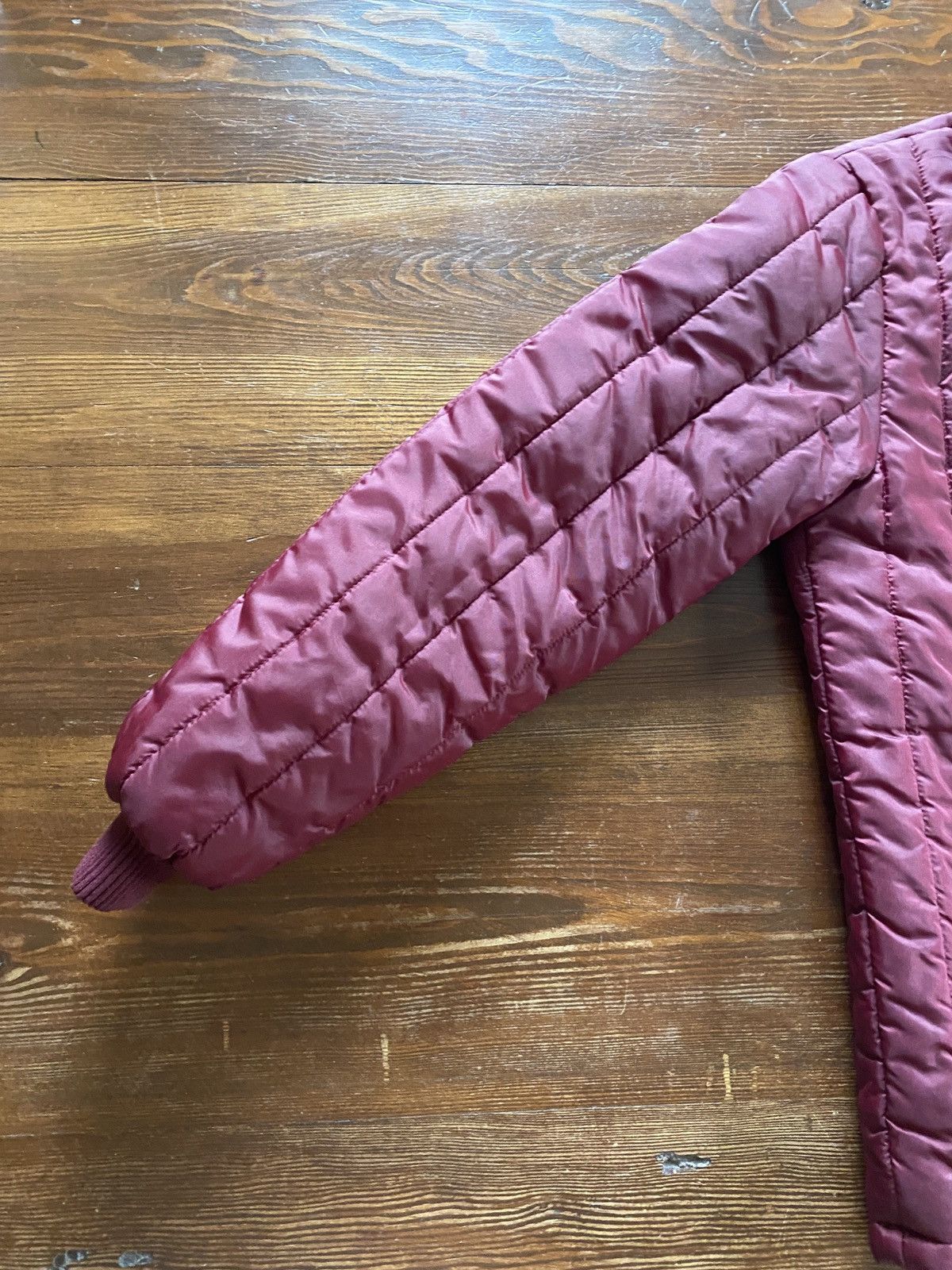 Sears × Vintage Vintage 70’s Sears Vertical Puffer Burgundy Full Zip Jacket Size US S / EU 44-46 / 1 - 5 Thumbnail