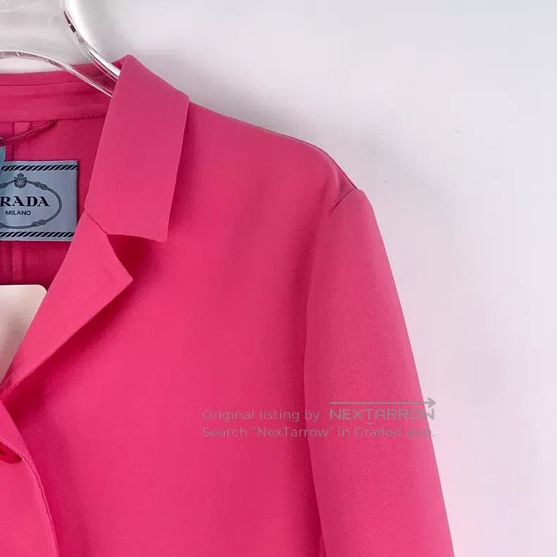 Prada Prada Pink lapel cotton single-breasted suit jacket Size S / US 4 / IT 40 - 3 Thumbnail