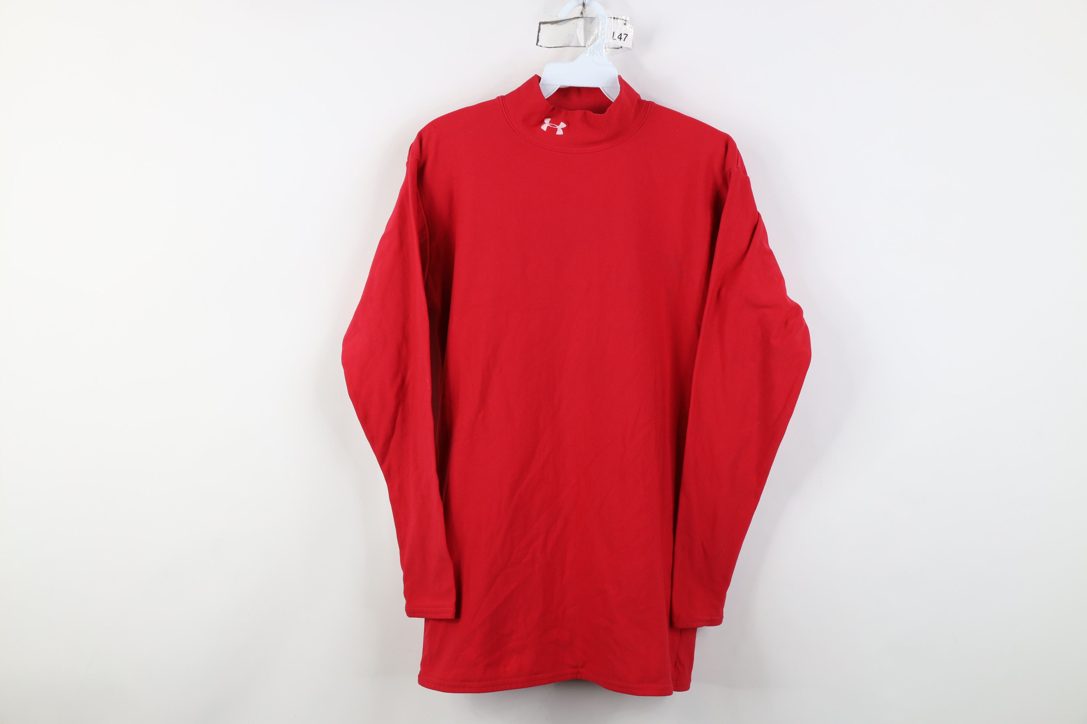 Under Armour Vintage Under Armour Mock Neck Long Sleeve T-Shirt Red Size US XL / EU 56 / 4 - 1 Thumbnail