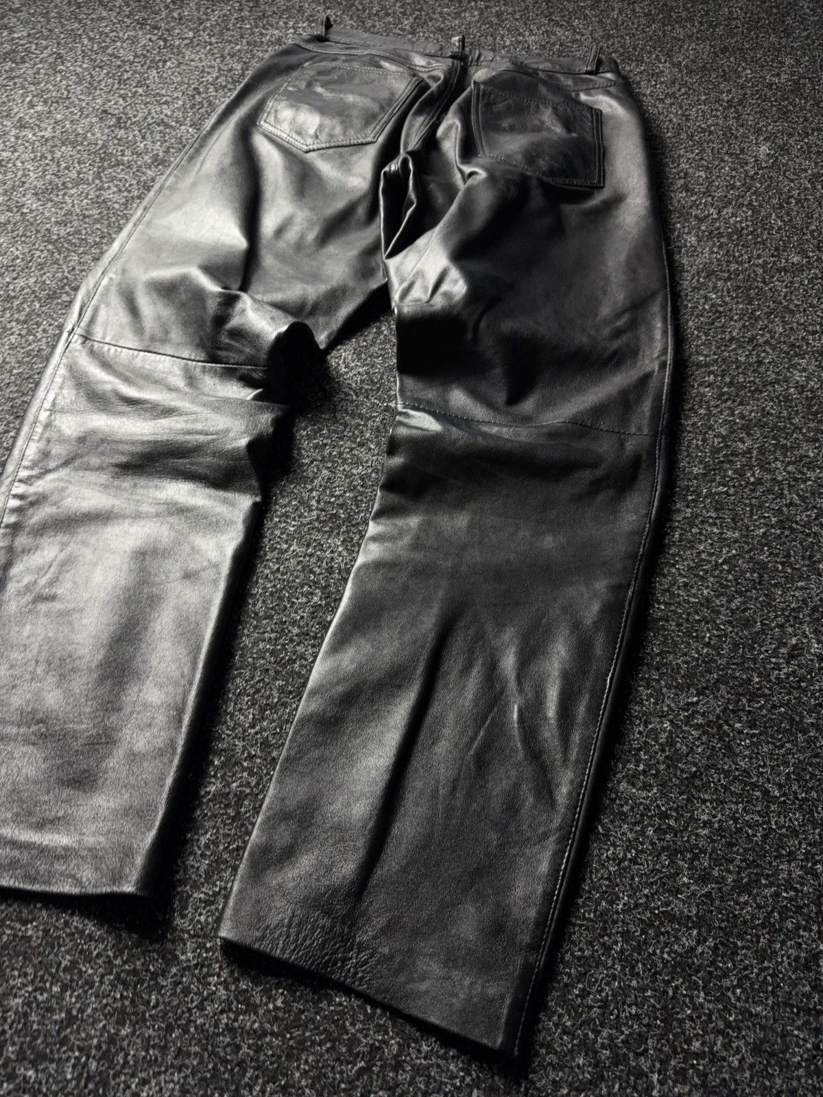 Leather Y2K Vintage Leather Pants Opium Style Alt Biker USA Rare Size US 28 / EU 44 - 14 Thumbnail