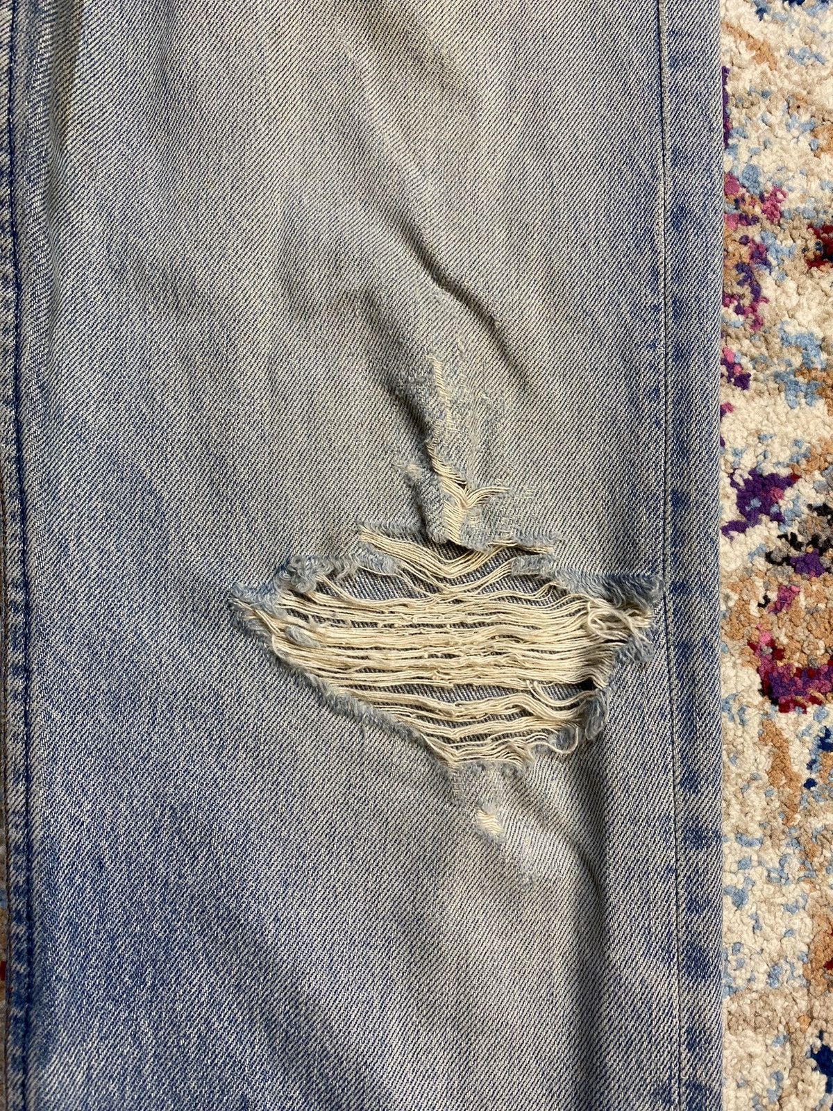 Levi's × Vintage 60's Levis Destroyed Washed Blue Rindem Jeans Size US 30 / EU 46 - 12 Thumbnail