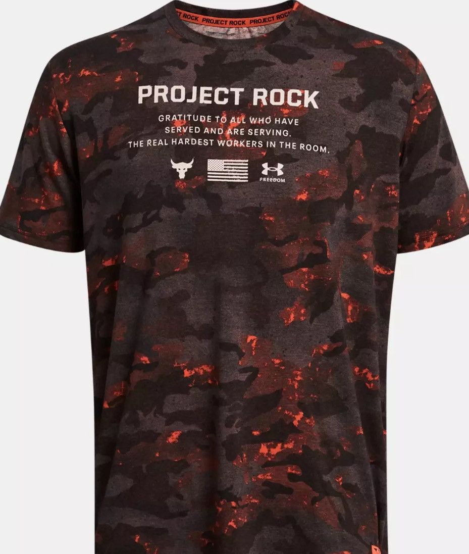 Under Armour New UA Men's Project Rock Veterans Day Printed S/S Size 2XLT Size US XXL / EU 58 / 5 - 1 Thumbnail