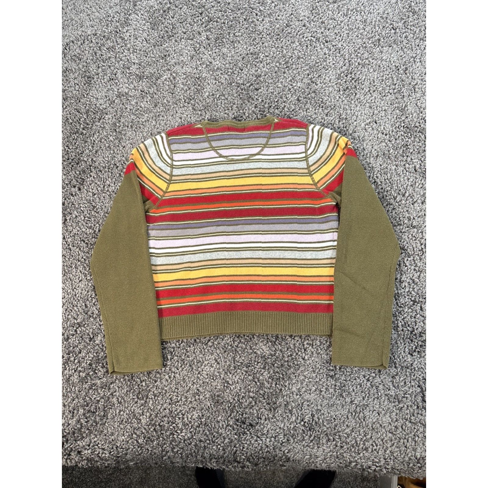 American Eagle Outfitters VINTAGE American Eagle Sweater Womens Large Pullover Striped Green Boho 90s Mens? Womens Size L / US 10 / IT 46 - 6 Thumbnail