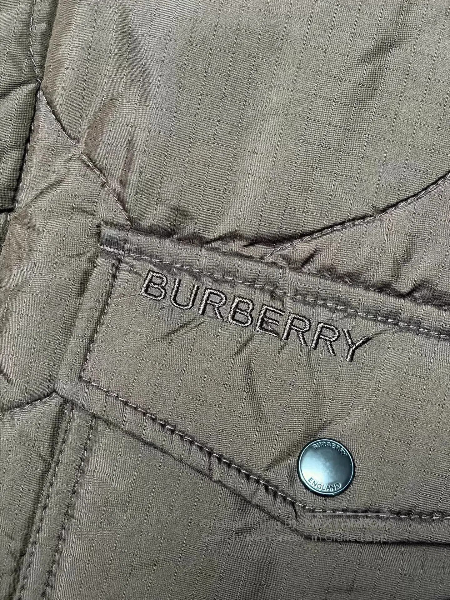 Burberry Brown Quilted Jacket with Button Front - Size L. Size US L / EU 52-54 / 3 - 5 Thumbnail